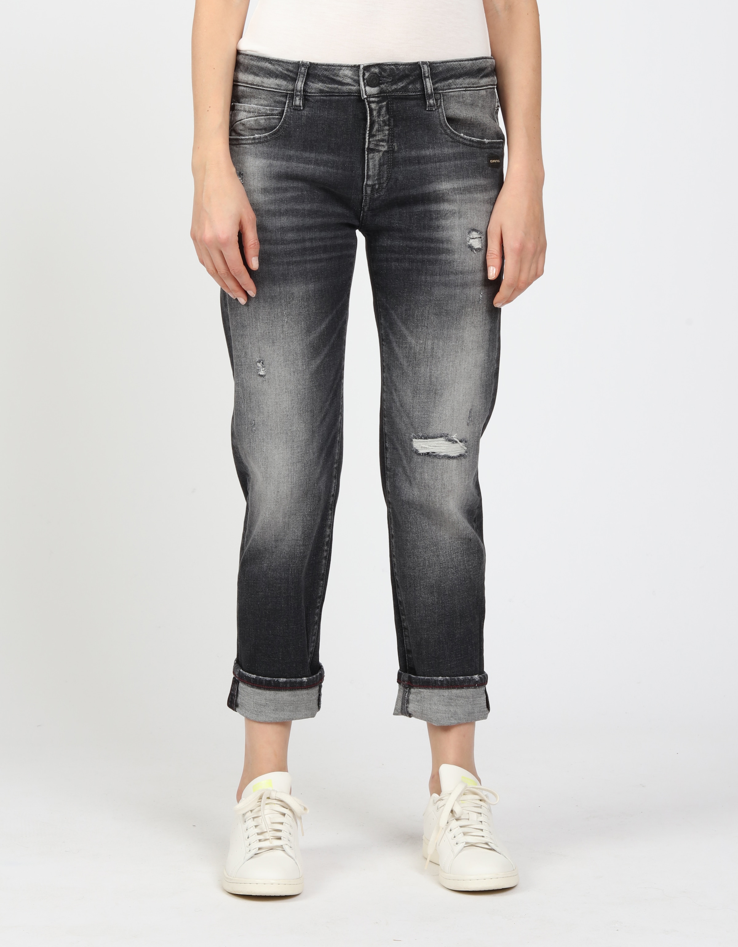 Gang Damen Boyfriend-Jeans »94NADIA« 5-Pocket Style mit Reißverschluss und Knopf, Größe 34