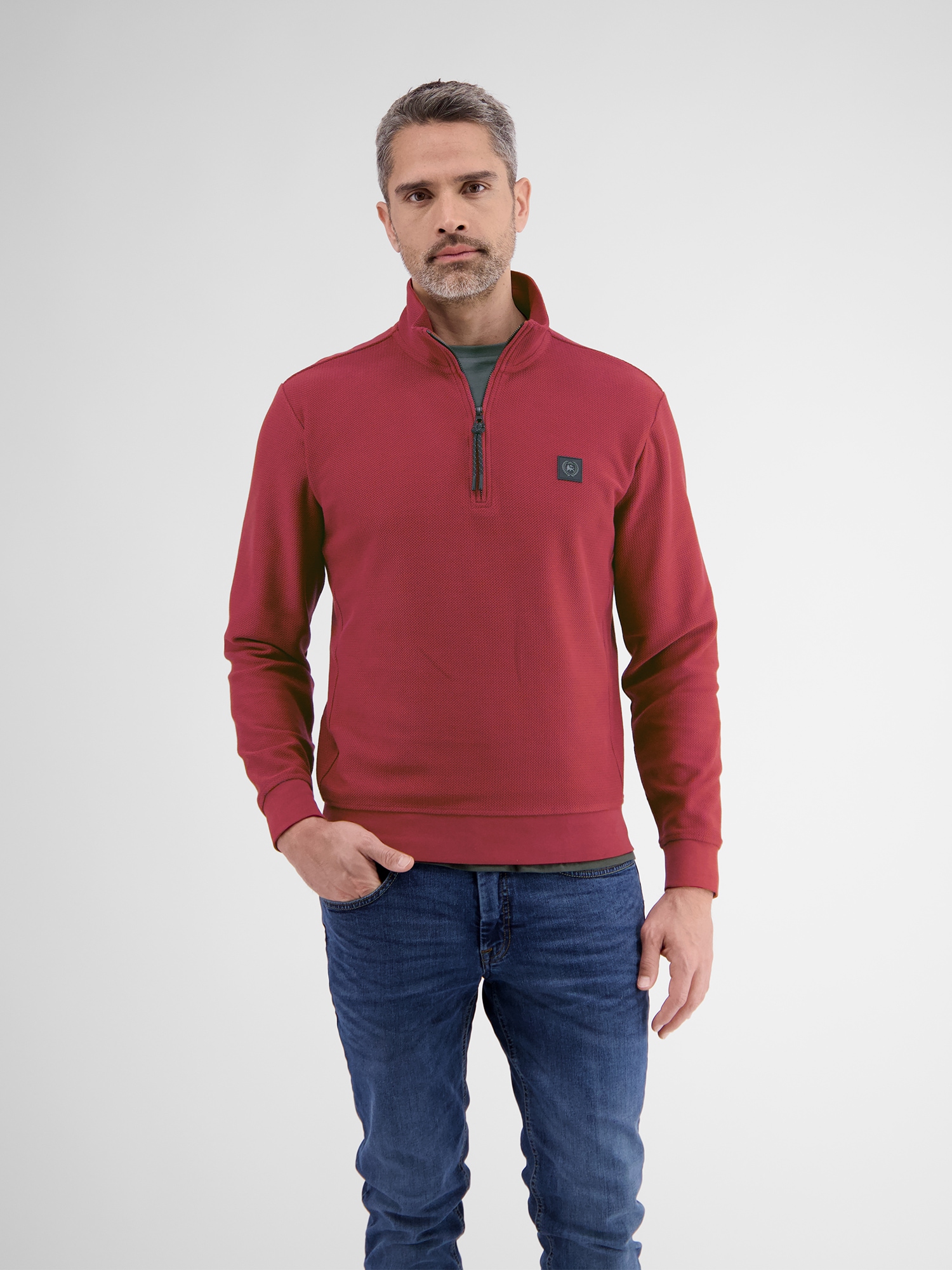 LERROS Sweatshirt »LERROS Troyer-Sweatshirt in Strukturqualität«