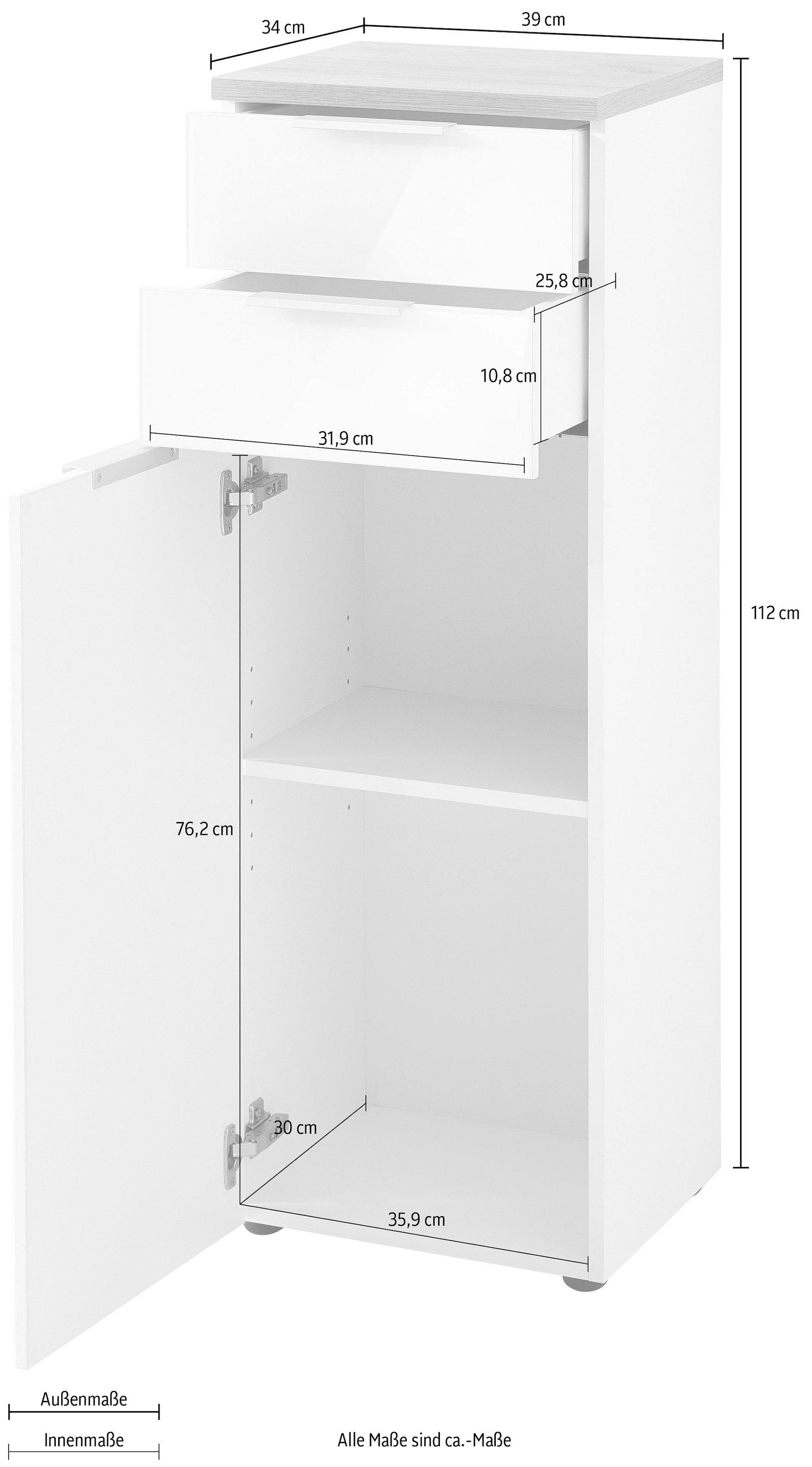 GERMANIA Midischrank »Pescara«, Front mit Glasauflage im OTTO Online Shop