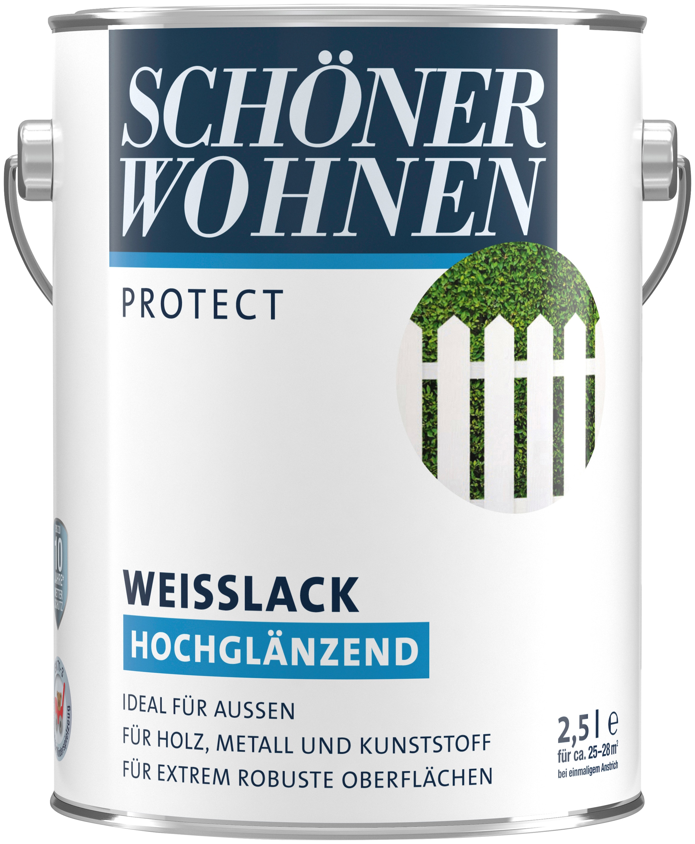 SCHÖNER WOHNEN FARBE Weißlack »Protect«, 2,5 Liter, weiß, ideal für außen,  hochglänzend online bestellen bei OTTO