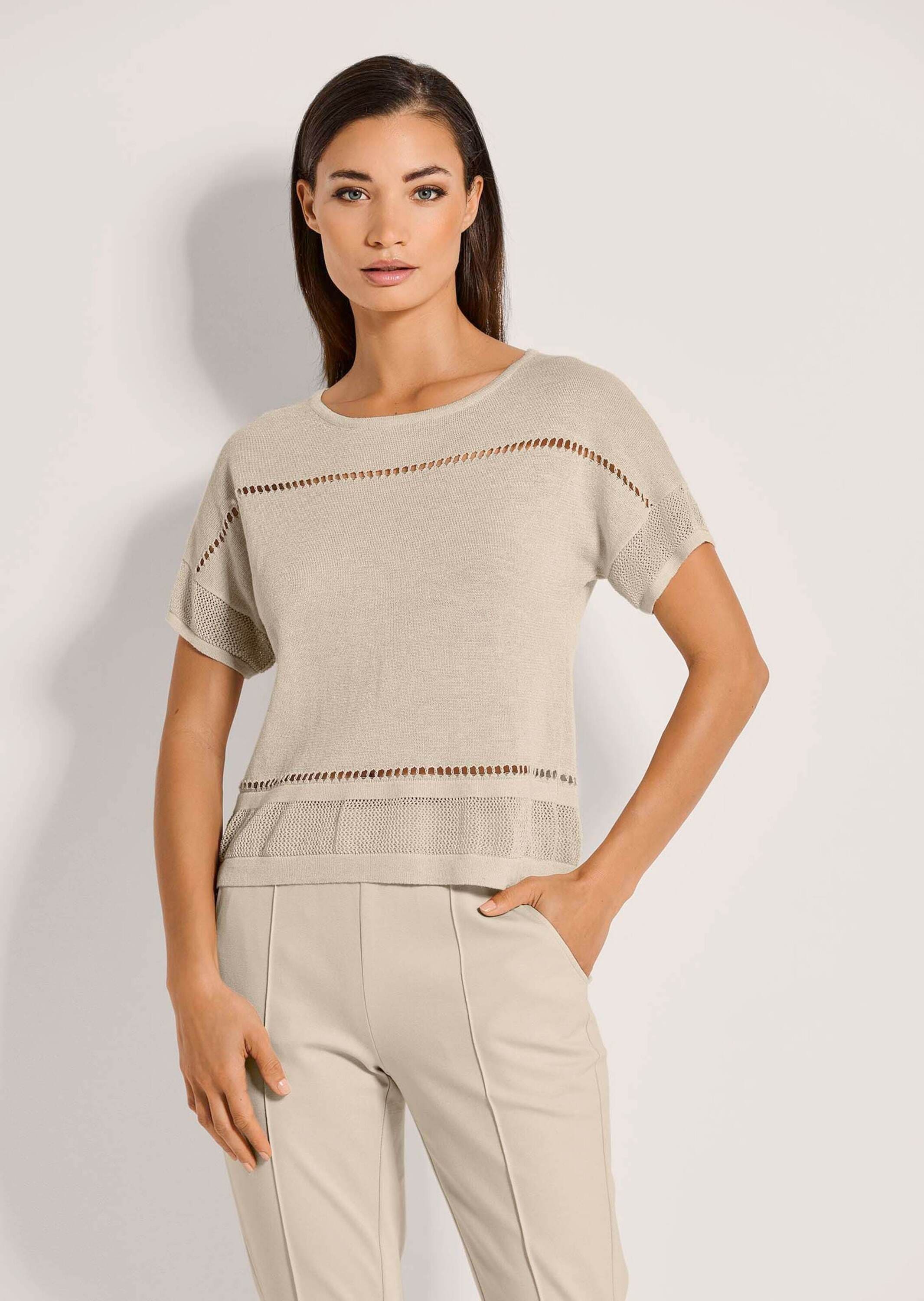MADELEINE Longpullover »Pullover Kurzarm-Pullover mit Glanz-Effekt«