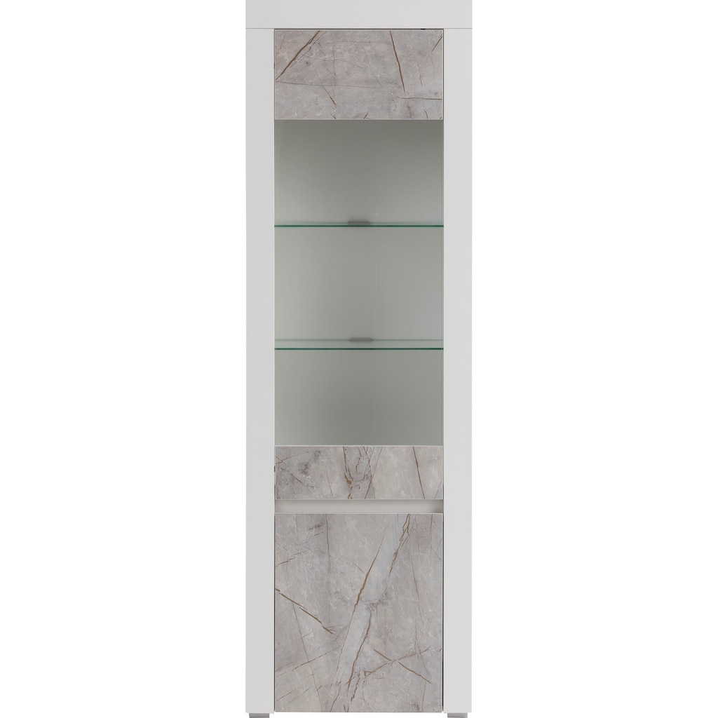 Home affaire Vitrine »Stone Marble«, mit einem edlen Marmor-Optik Dekor, Breite 64 cm