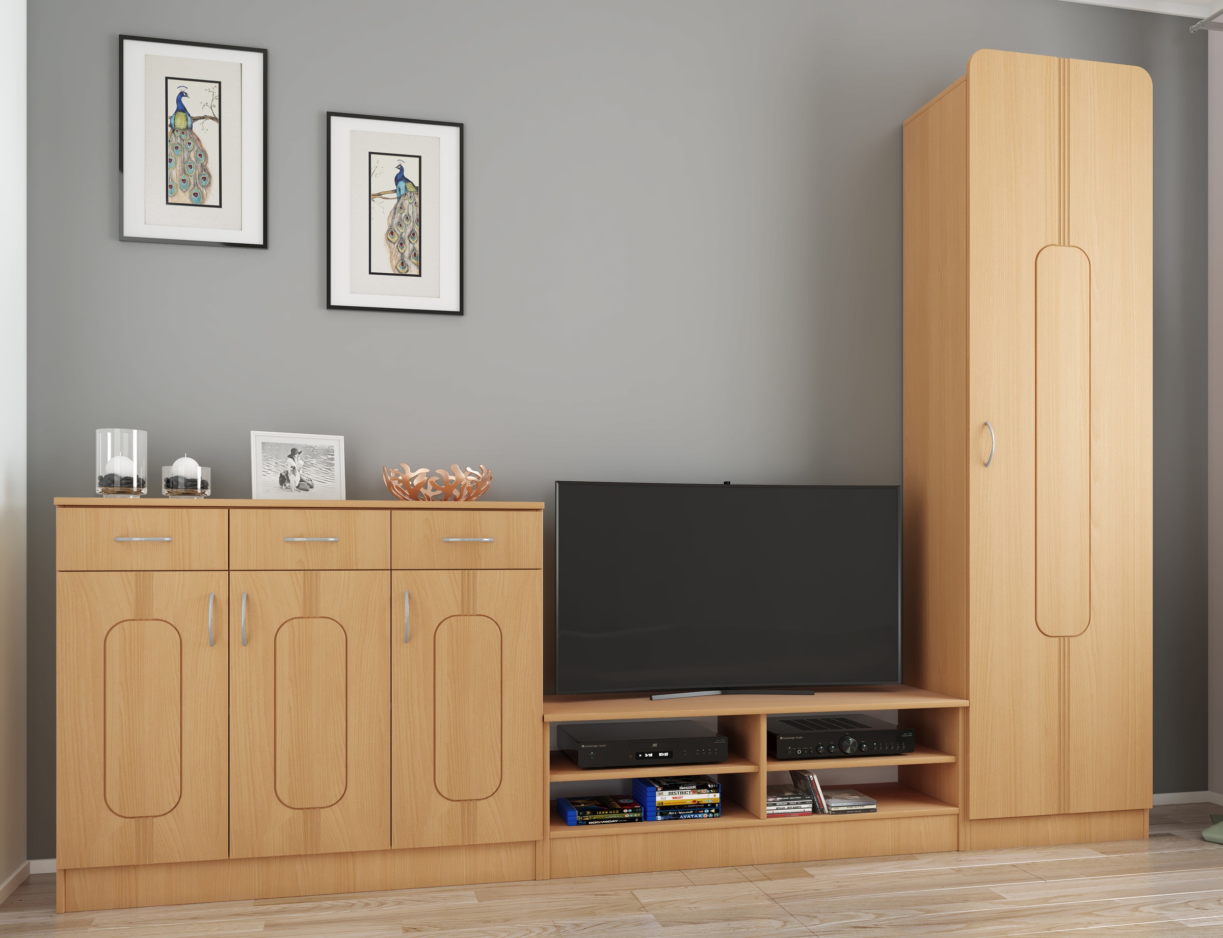 VCM Garderobe »VCM Holz Garderoben-Set | Dielenmöbel | Maße pro Paneel: H. 110 x B. 27 x T. 2 cm | je Paneel 2 Haken - Balia«, (1 St., VCM Balia)