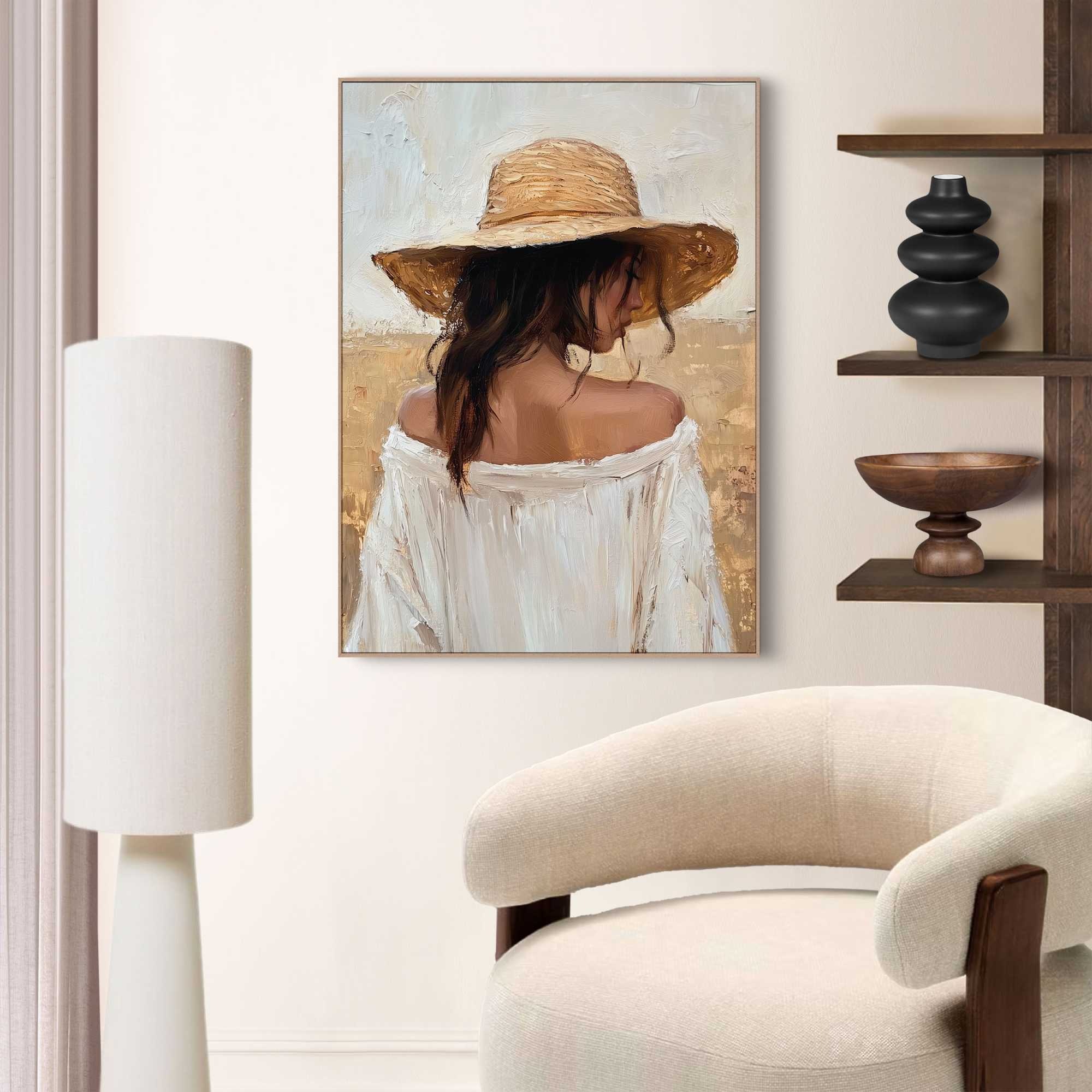 Reinders! Poster »Summer Lady«, Schlafzimmer - Frau - Strohhut - Beige - MDF - Menschen - 50x70 cm
