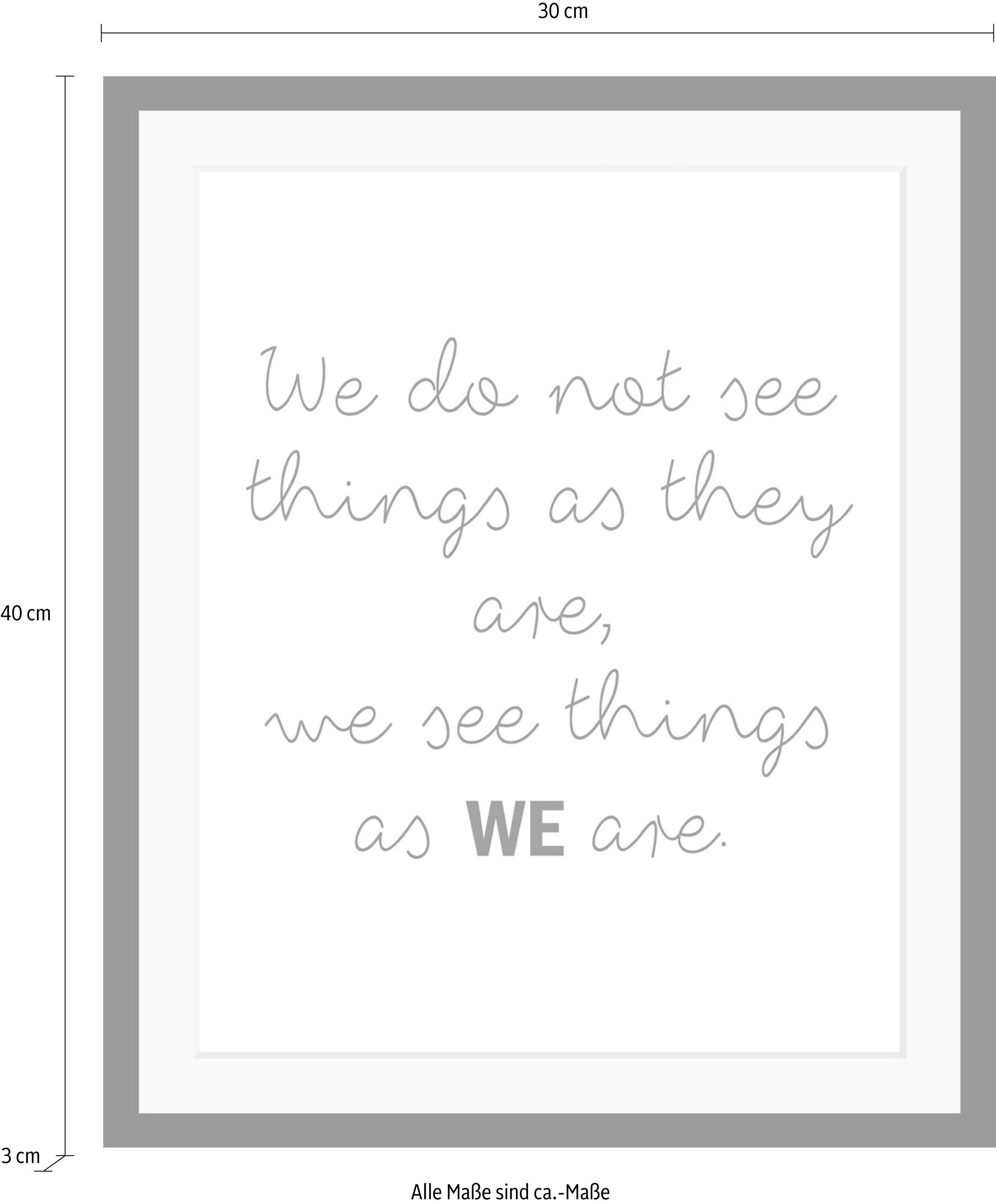 queence Bild »Weisheiten« Motivationsbilder | Schriftzug | Schwarz-Weiß HD Premium Poster-Druck inkl. Holzrahmen