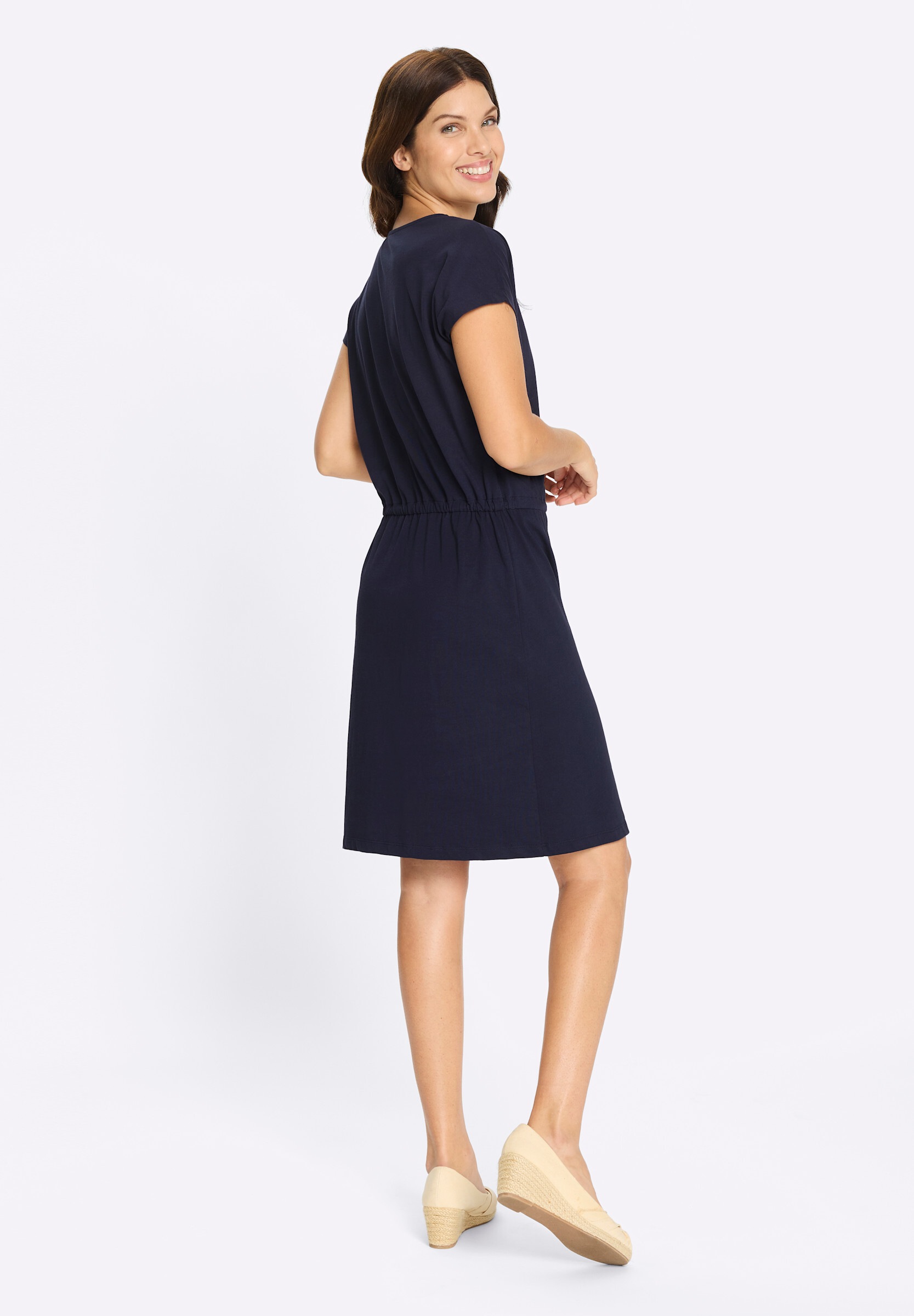 Sieh an! Shirtkleid »Jersey-Kleid Jerseykleid mit Tunnelzug auf Taillenhöhe« Ohne Taschen