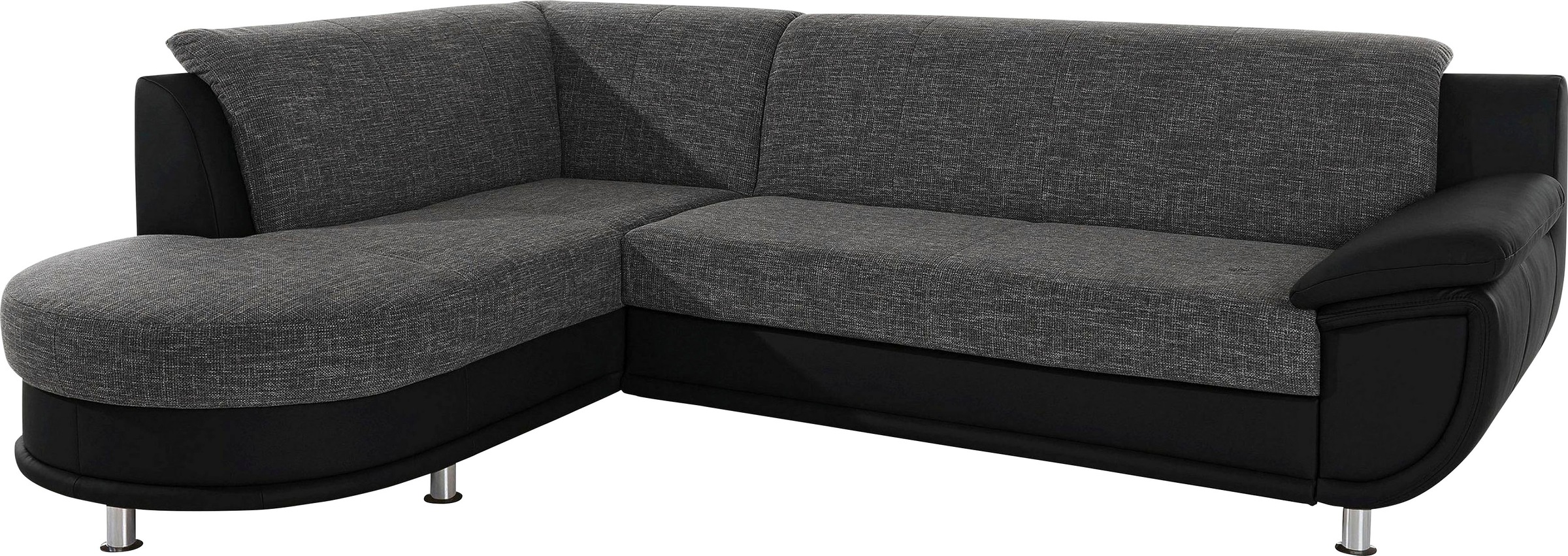 TRENDMANUFAKTUR Ecksofa »Rondo 3, zeitlos und bequem, Materialmix, breite Armlehnen, L-Form«, wahlweise mit Federkern für mehr Komfort, wahlweise mit Bettfunktion
