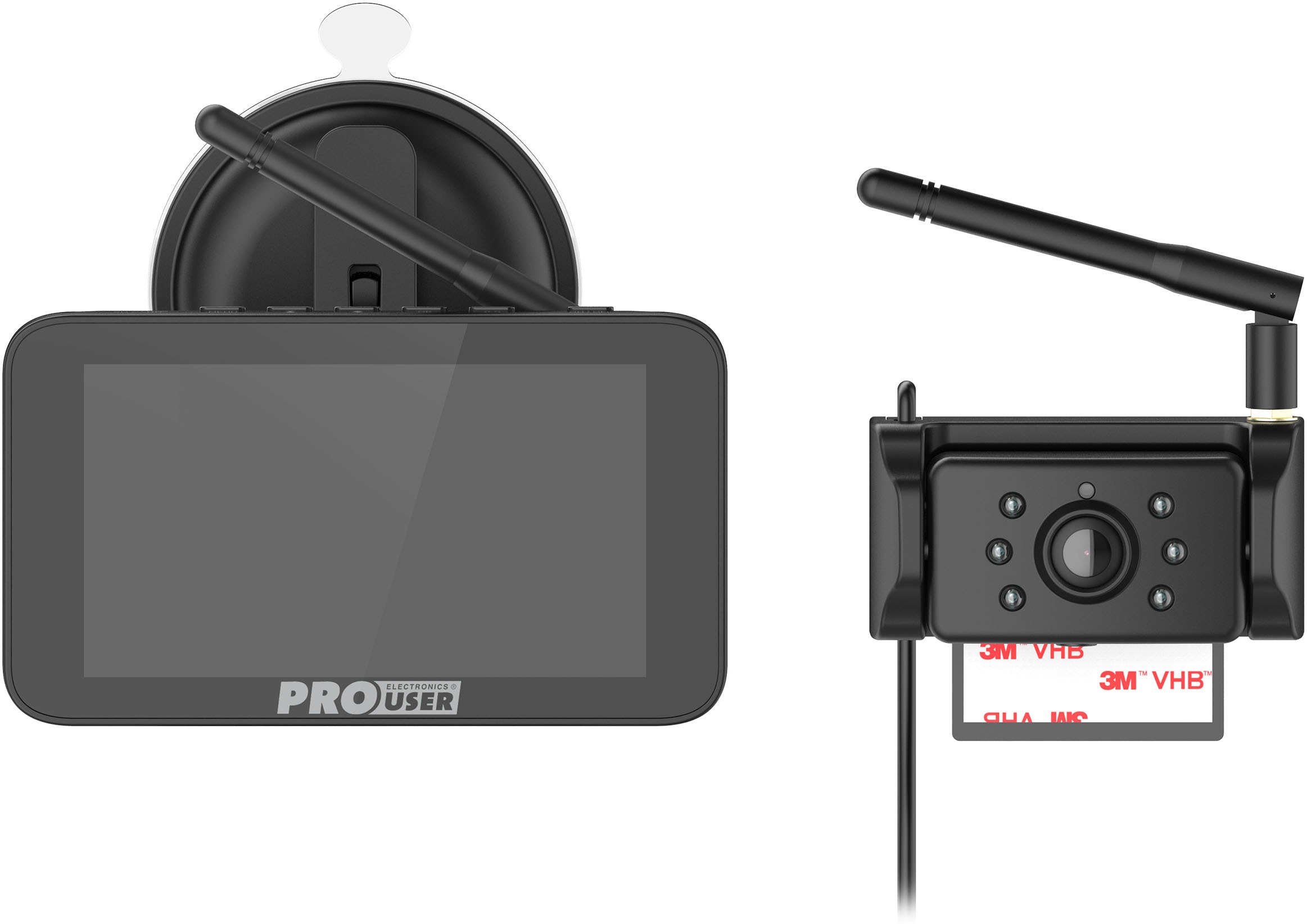 PROUSER Rückfahrkamera »Rückfahr-Kamerasystem kabellos 5" Monitor« Full HD