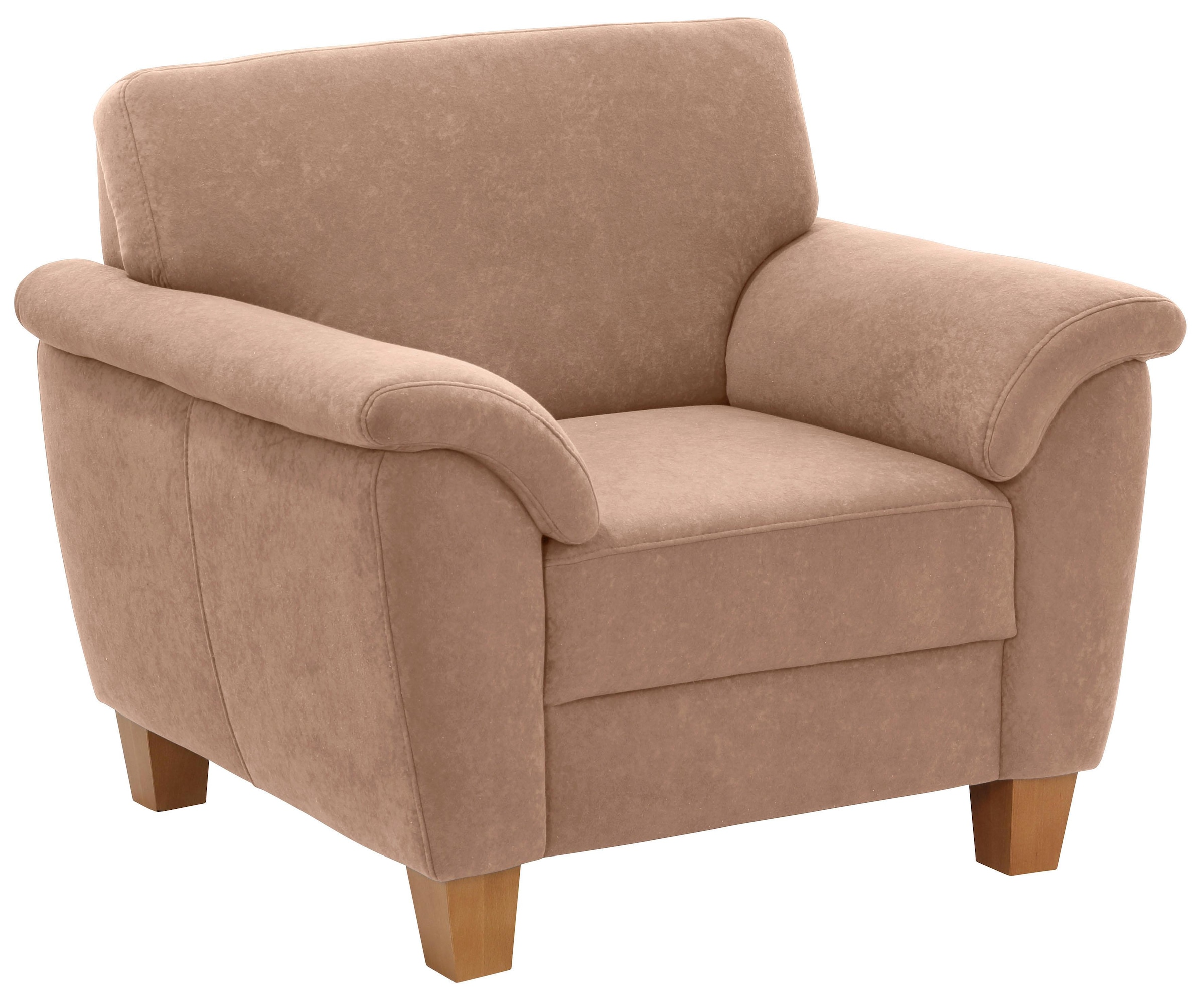 Home affaire Sessel »Alta« mit Federkern und Kontrastnaht, Füße Buche eichefarben