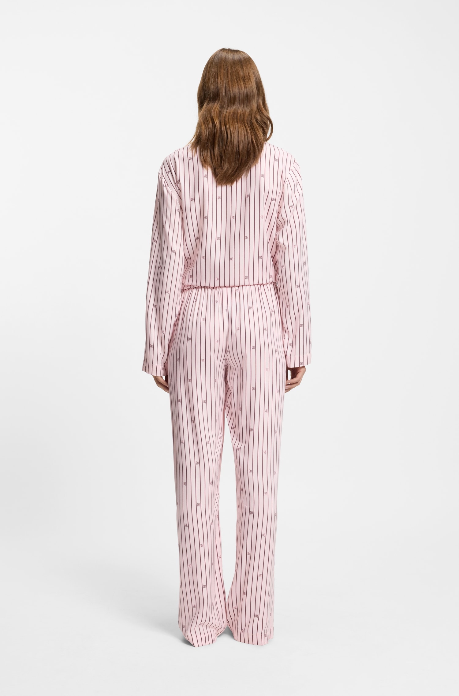 HUGO Underwear Pyjamahose »SARTORIAL«  mit Streifen und gestapelten Logos, elastischer Bund