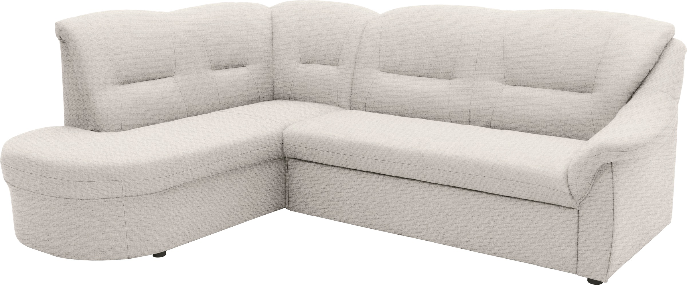 DOMO collection Ecksofa »Faenza für kleine Räume, Stellmaße 232,176cm, komfortabel, L-Form«, mit Ottomane, zeitlos, elegante Armlehnen, wahlweise mit Bettfunktion
