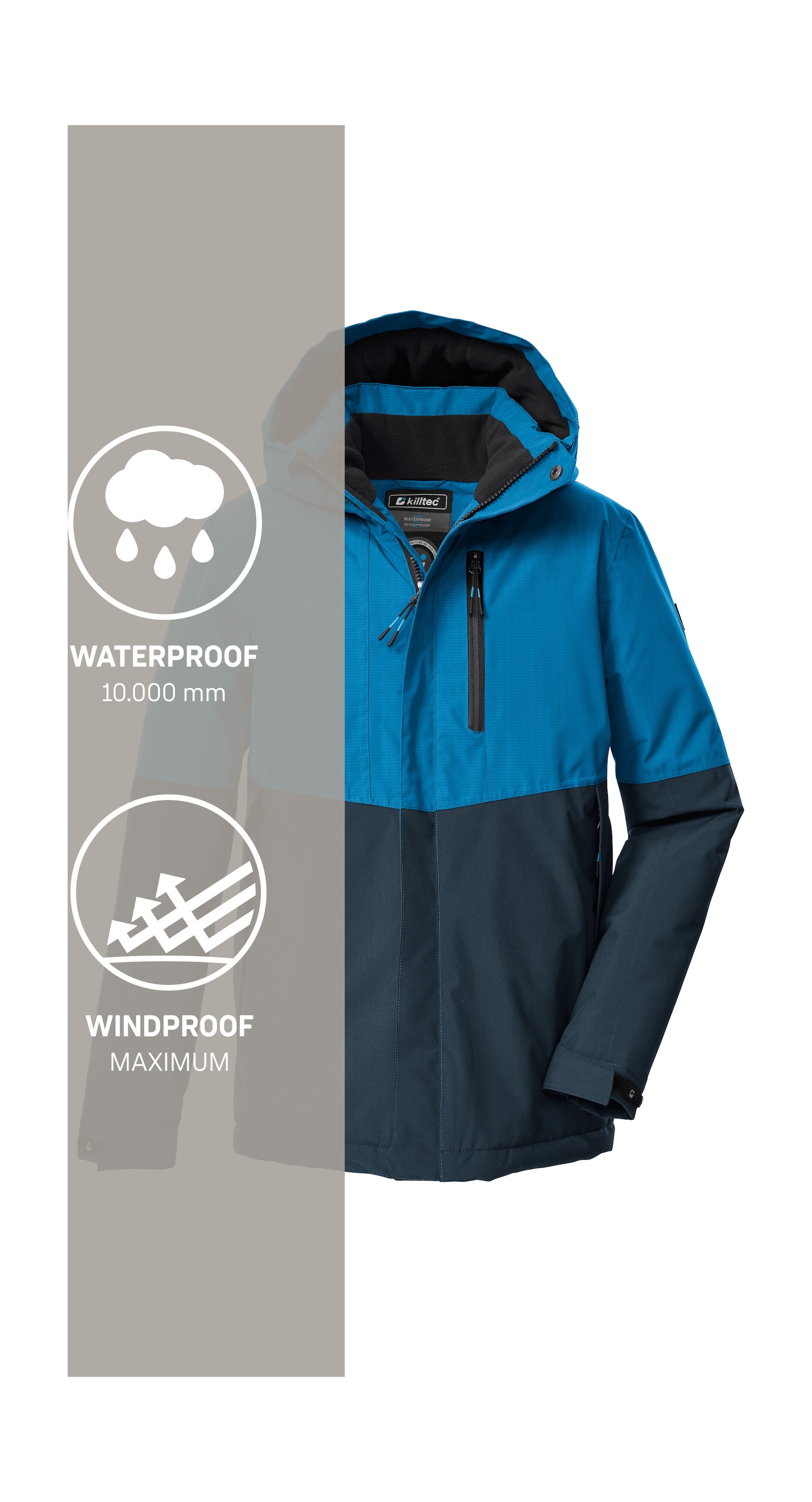 Killtec Funktionsjacke »KOW 222 BYS JCKT«, Wind- u. wasserdichte Kinderjacke mit Fleece, reflektierender Print