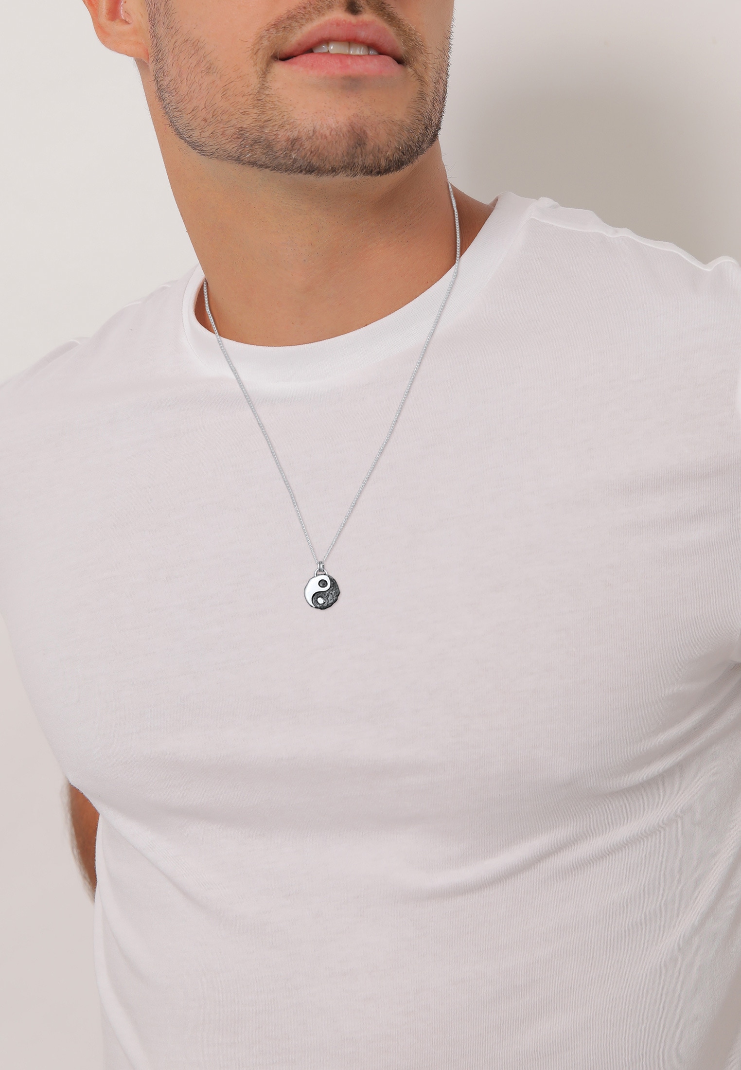 Kuzzoi Silberkette »Halskette Yin Yang Harmonie Freundschaft 925 Silber«