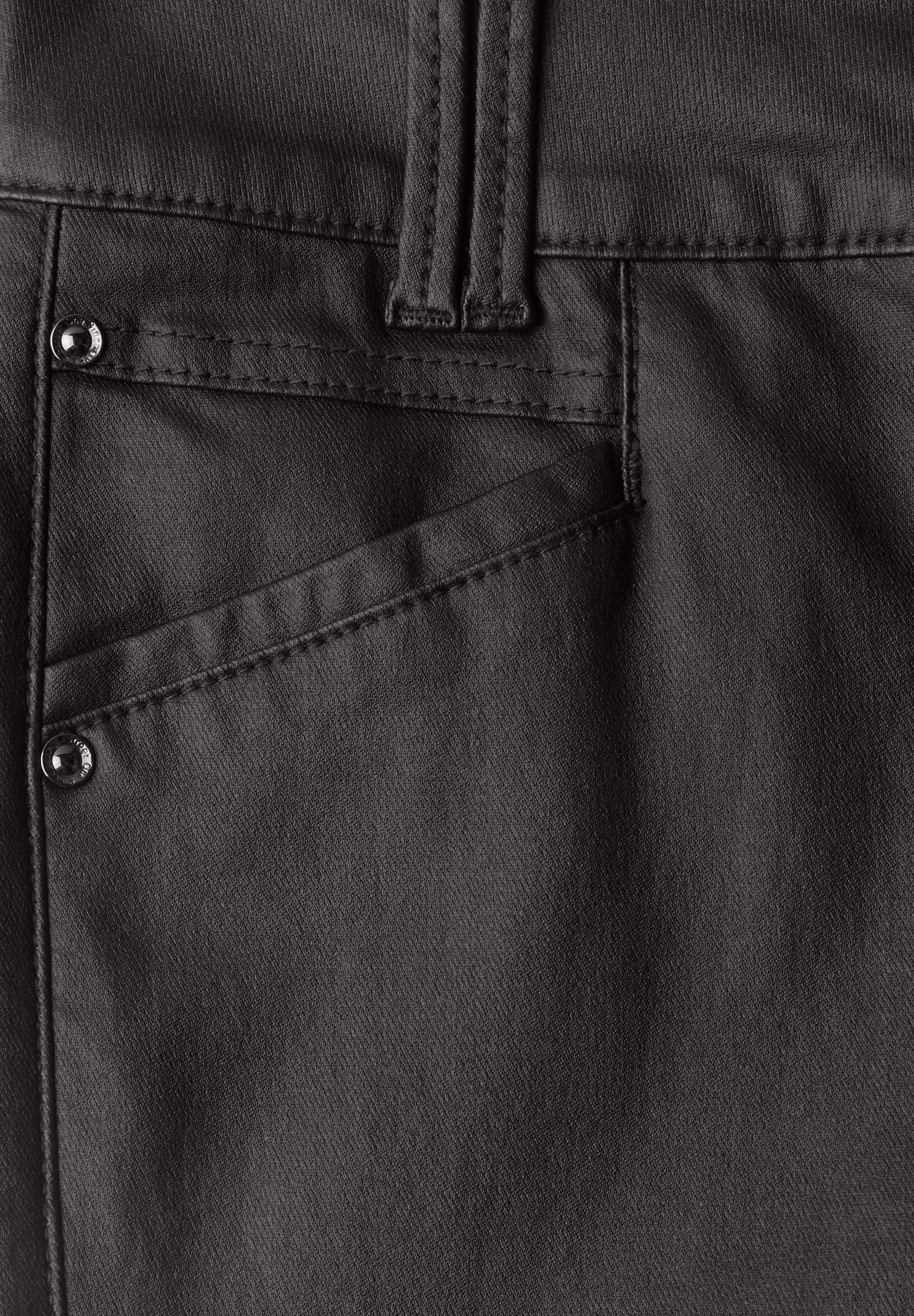 STREET ONE Lederimitathose »Style York«  Mid Waist Hose im Slim Fit in Leder-Optik