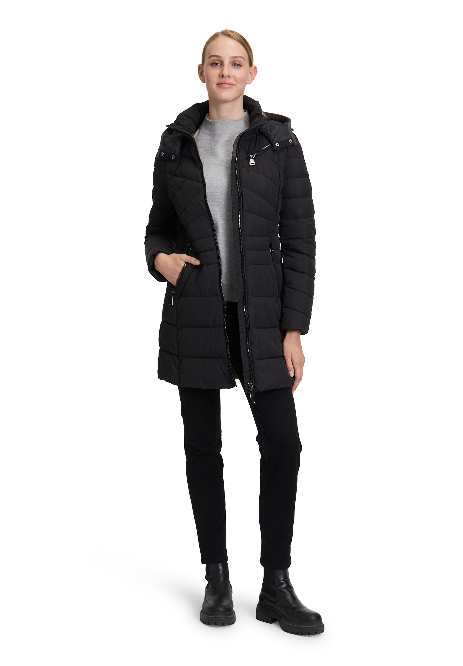 Gil Bret Steppjacke »Steppmantel mit abnehmbarer Kapuze«