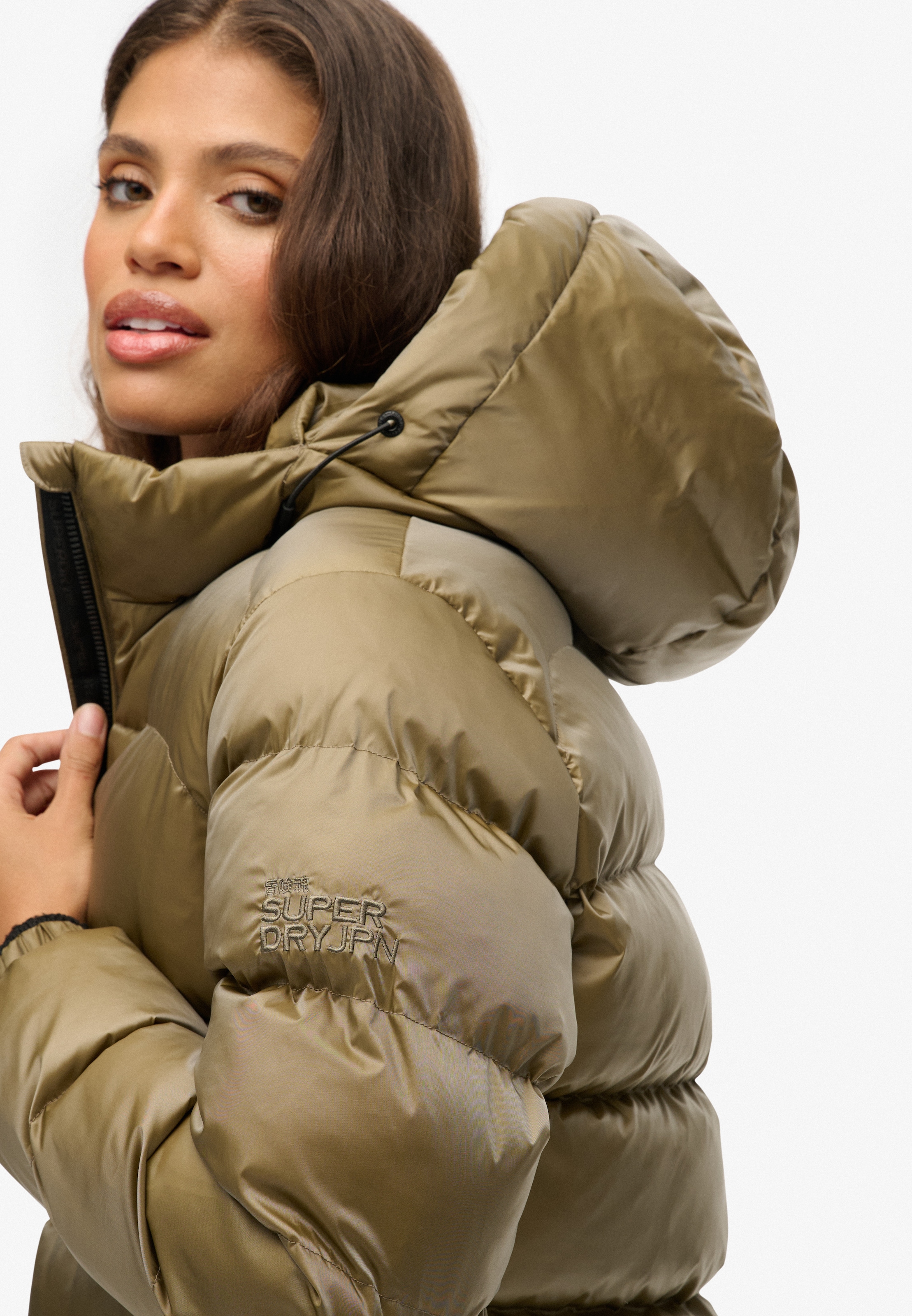 Superdry Steppjacke »HOODED LUXE SPORTS PUFFER«, mit Kapuze