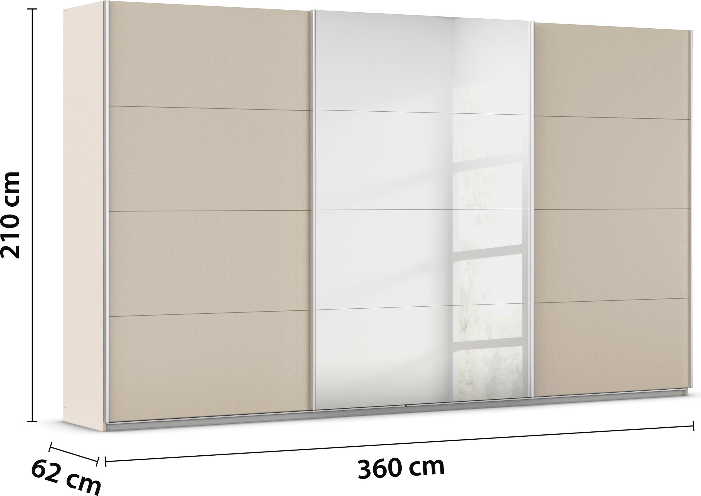 rauch Schwebetürenschrank »Kleiderschrank Schrank Garderobe AGORDO«, Top Innenausstattung, in 4 Breiten und 2 Höhen MADE IN GERMANY
