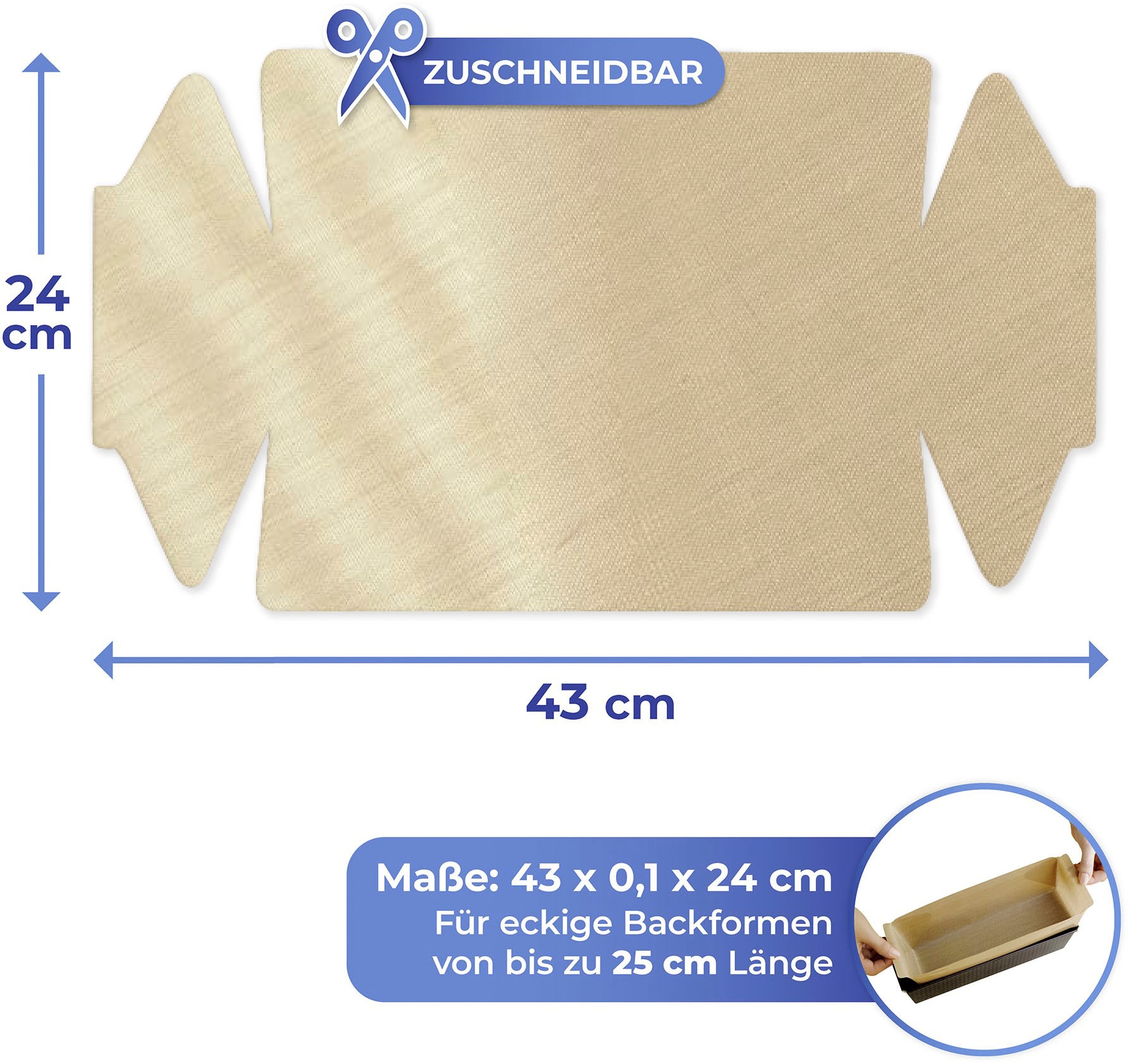 Maximex Backmatte, (Set, 4 tlg.), mit 2 Dauerbackfolien und 2 Backform-Zuschnitten