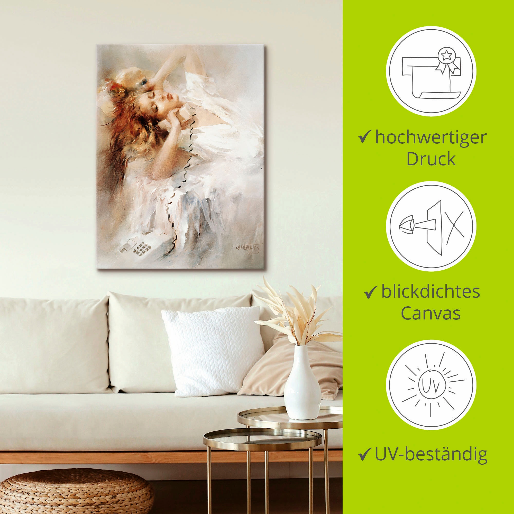Artland Wandbild »Hoffnungsvoll«, Frau, (1 St.), als Leinwandbild, Poster in verschied. Größen