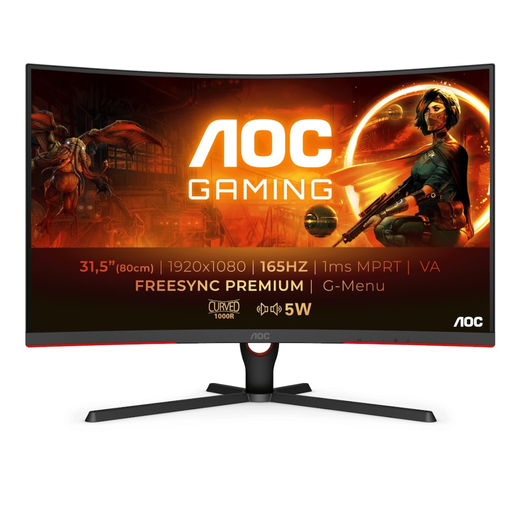 AOC Curved-Gaming-Monitor »C32G3AE/BK«, 80 cm/31,5 Zoll, 1920 x 1080 px, 1 ms Reaktionszeit, 165 Hz