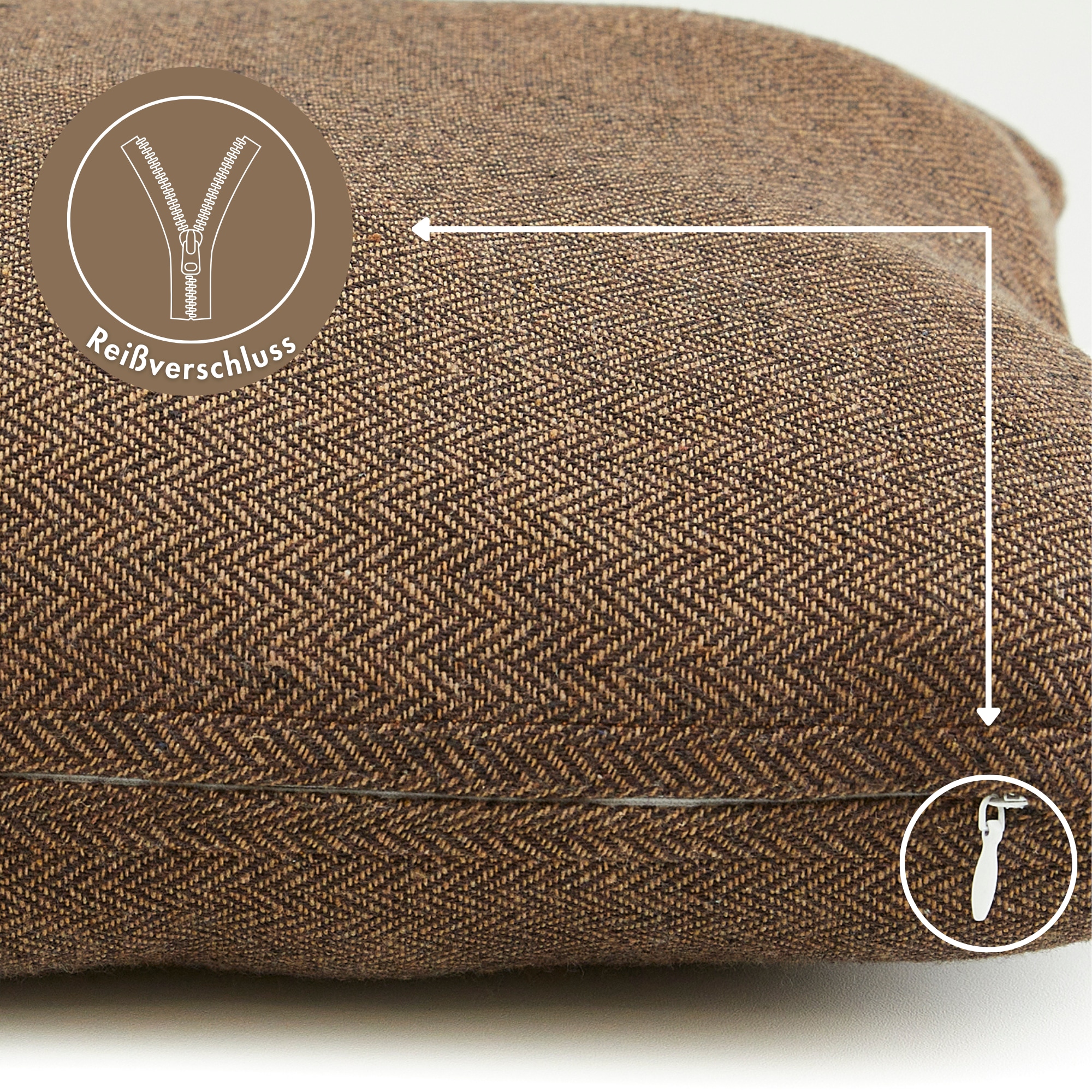 Andiamo Dekokissen »Jenny« Zierkissen, Fishgrätmuster, eckig, 40x40 cm, Kissenhülle mit Füllung