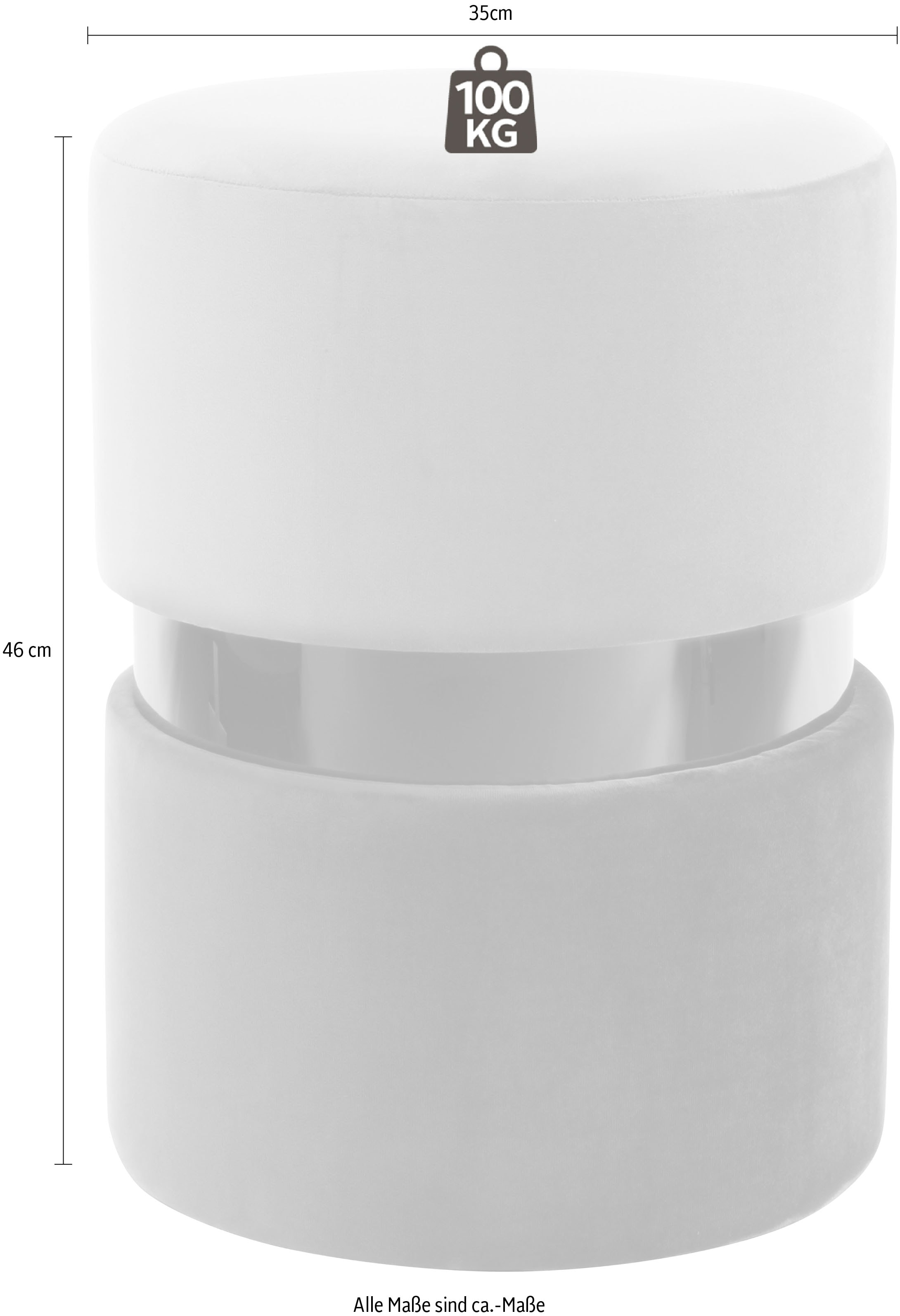 Kayoom Sitzhocker »Hocker Gipsy 825, stilvoller Sitzhocker, runde Form, stilvolles Design« 1 Stk. tlg. samtweich, platzsparend, vielfältig einsetzbar, weiche Polsterung