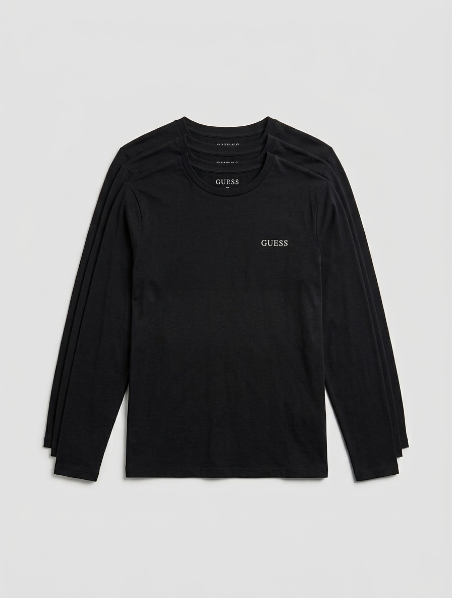 Guess Langarmshirt »TEE CN LS 3 PACK« Packung, 3 aus reiner Baumwolle