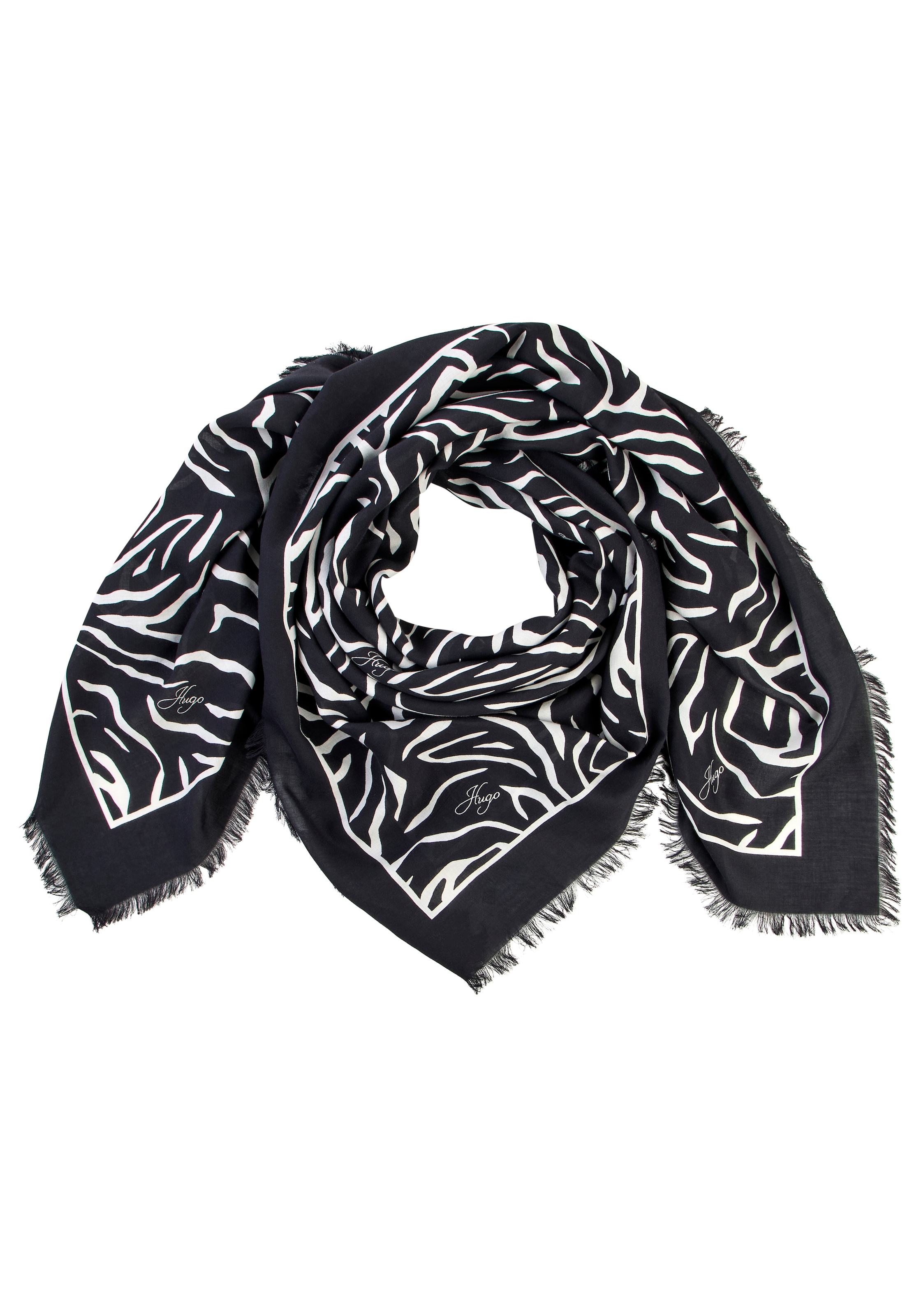 HUGO Schal »Alycia 120*120« mit HUGO-Logodrucken