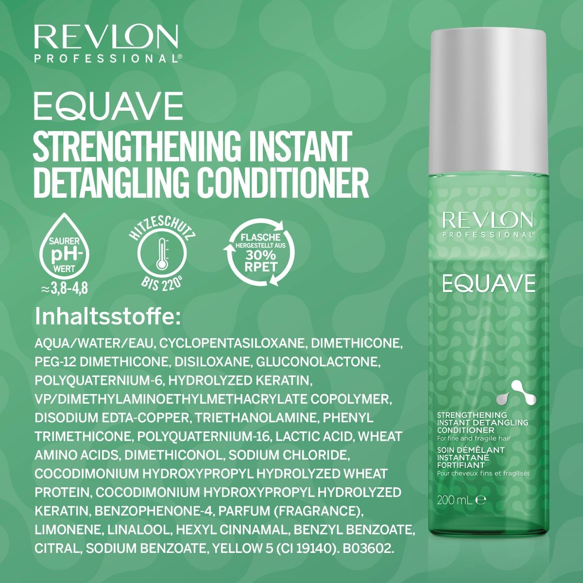 REVLON PROFESSIONAL Haarspülung »Leave-in Pflege Equave Strengthening Instant Detangling Conditioner«, Feines Bis Brüchiges Haar 200 ml