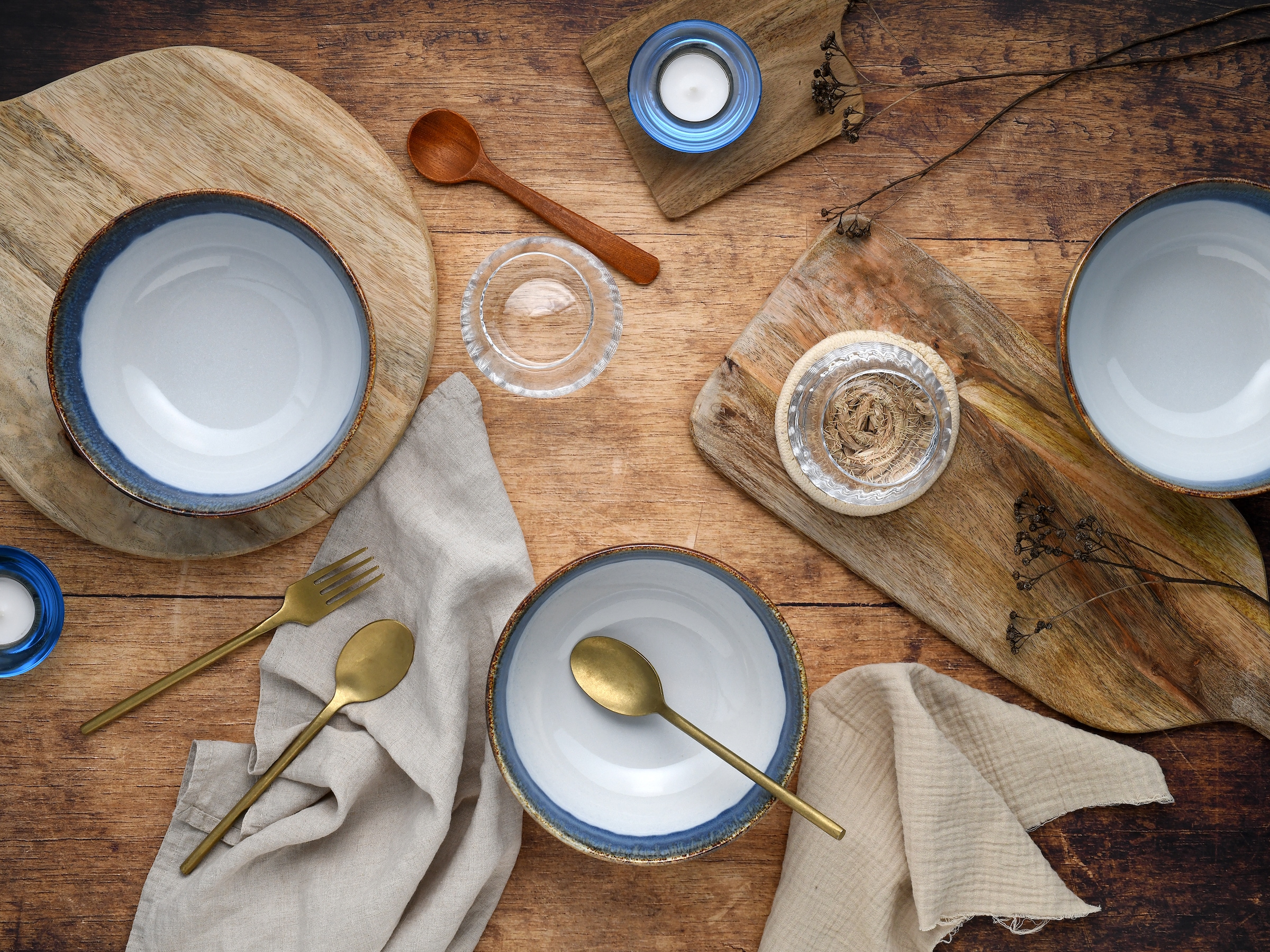 CreaTable Schale »Cascade, Buddha Bowl 17,5 cm 4-tlg« 4 Stk. aus Steinzeug Rekativglasur, Healthy Food