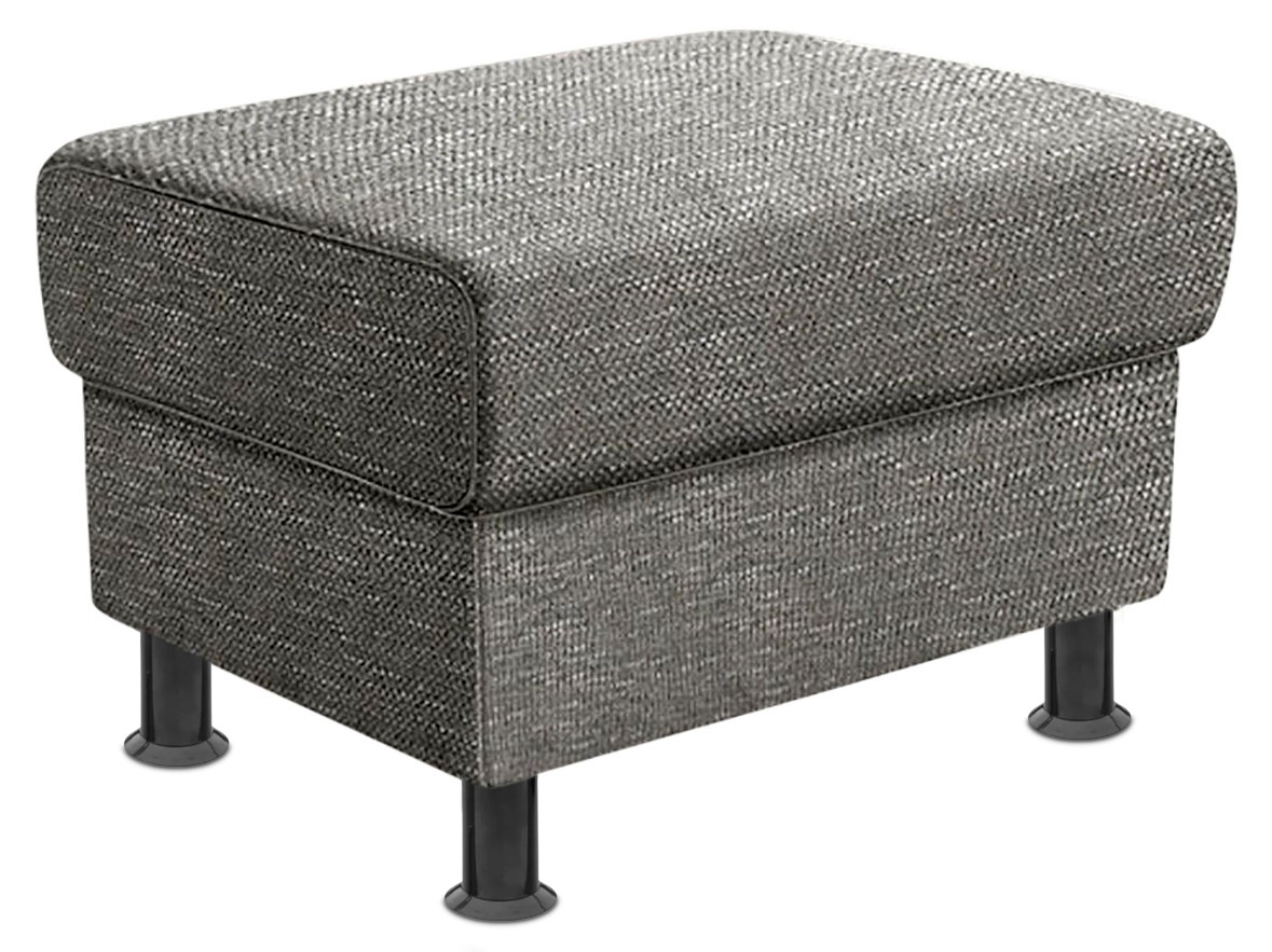 TRENDMANUFAKTUR Hocker »Rondo, Polsterhocker zur Serie, Breite 67 cm, Füße schwarz«, Fußhocker wahlweise mit Federkern, in verschiedenen Bezügen bestellbar