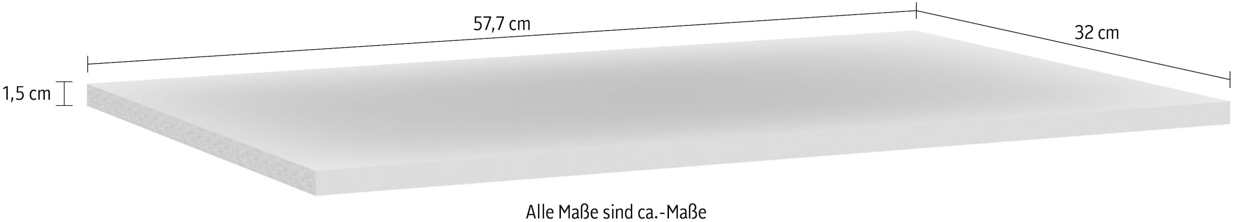 FORTE Einlegeboden Set,  3-er Set, Breite 57,7 cm