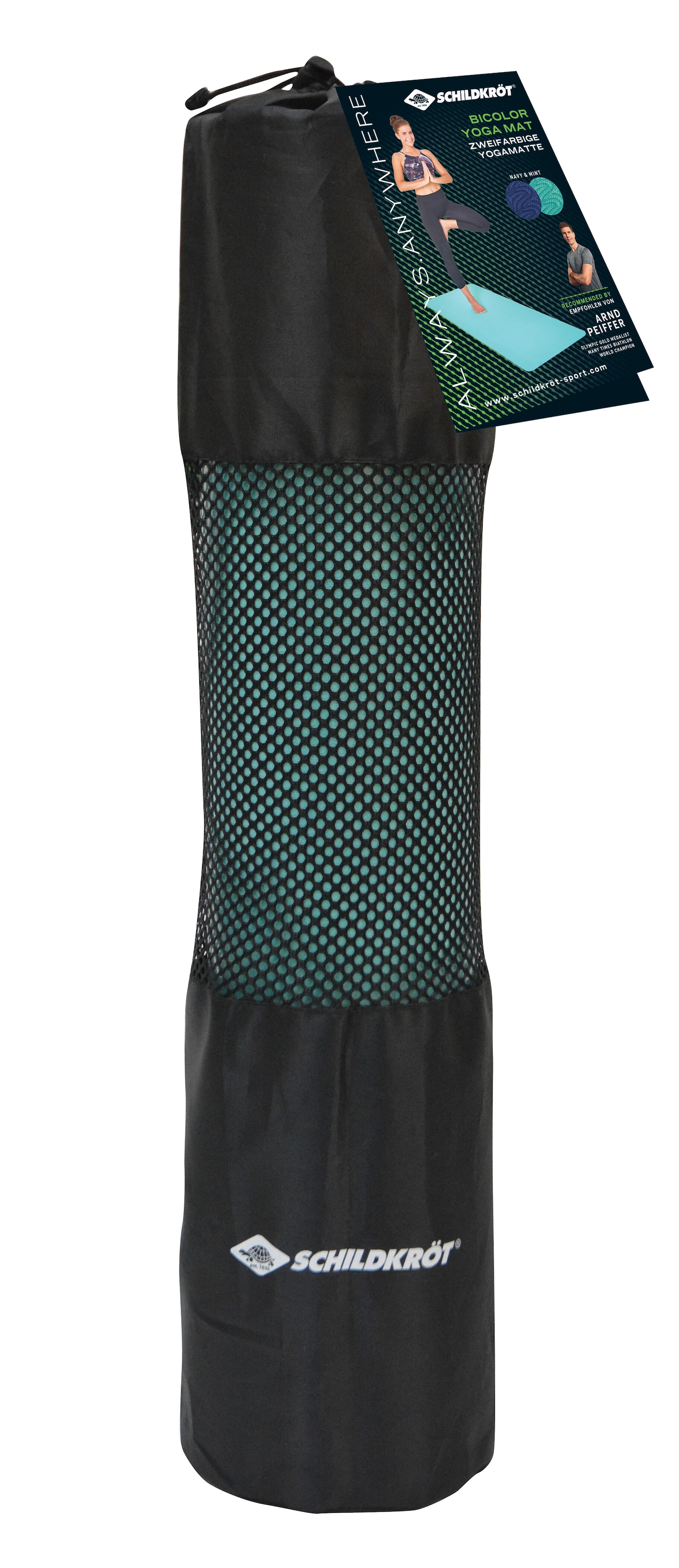 Schildkröt Yogamatte »Yogamatte 4mm BICOLOR - Navy/Mint« Inkl. Tasche mit Kordelzug / PVC frei
