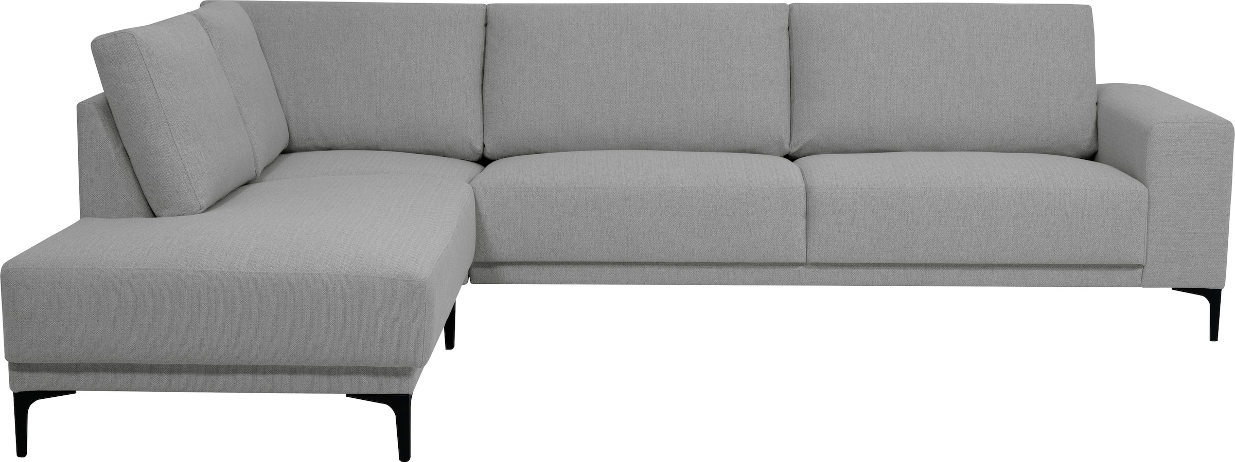 Places of Style Ecksofa »Xander, L-Form,«, Breite 289 cm, Webstoff, Soft-Touch Chenille, schwarze Metallfüße