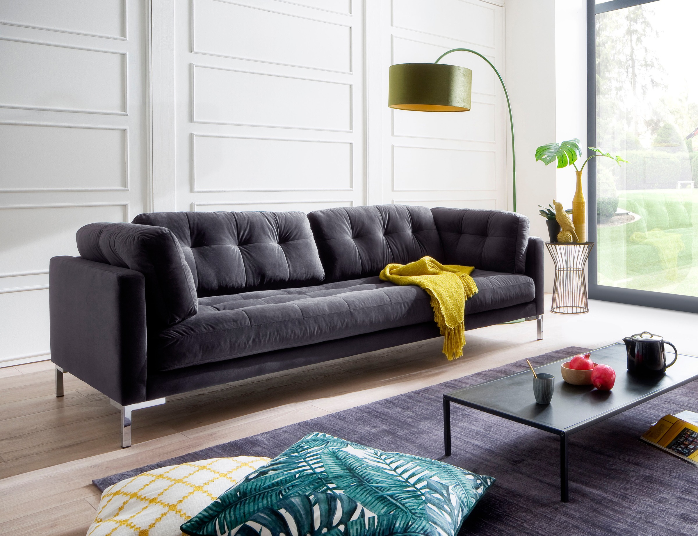 Trends by HG 3-Sitzer »Landau«, in Cord-Stoff mit Metallfuß