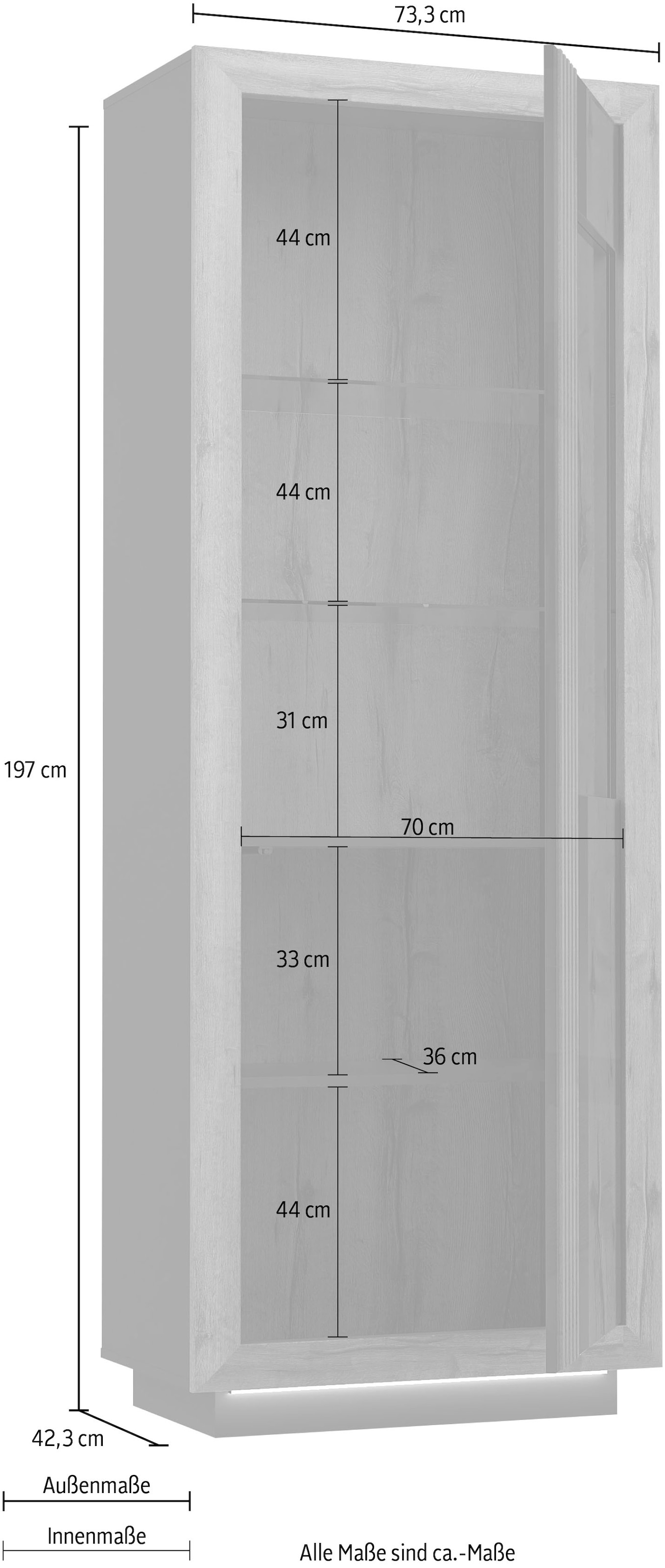 FORTE Highboard »Savona«, Höhe 197 cm, inkl. Sockelbeleuchtung