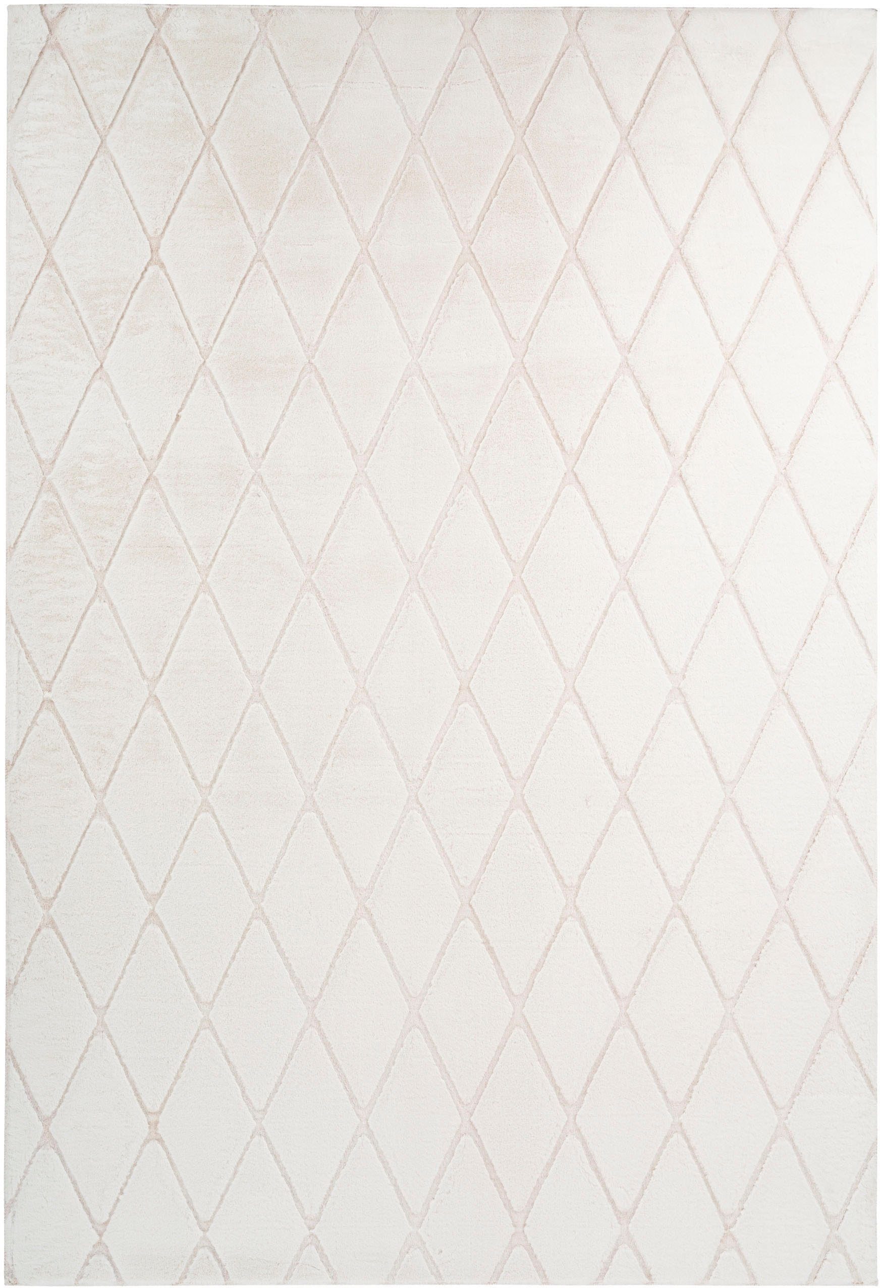 calo-deluxe Teppich »Jardan-2000« rechteckig 20 mm Höhe besonders weich durch Microfaser, Rauten-Design