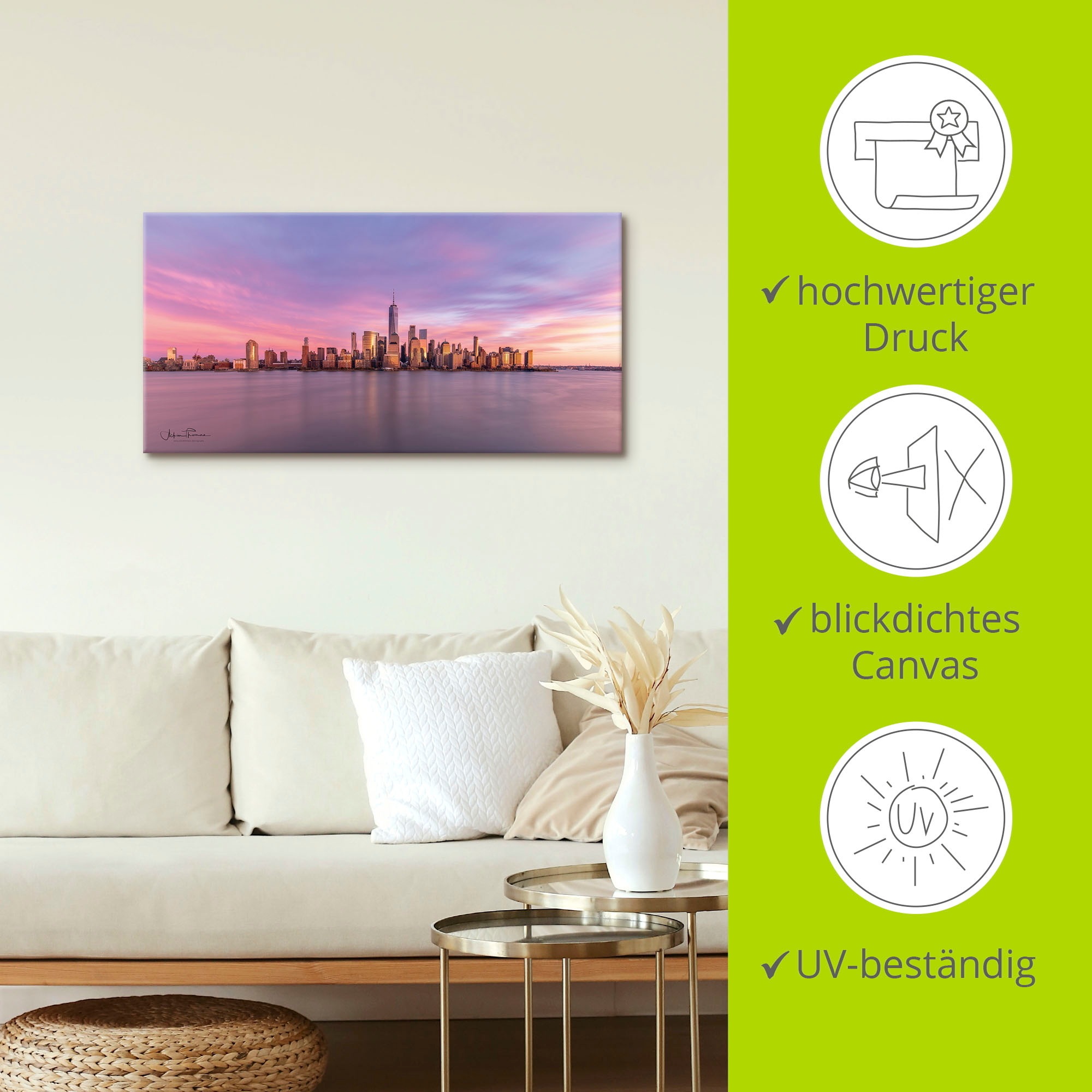 Artland Wandbild »Manhattan Skyline«, New York, (1 St.), als Alubild, Outdoorbild, Leinwandbild in verschied. Größen