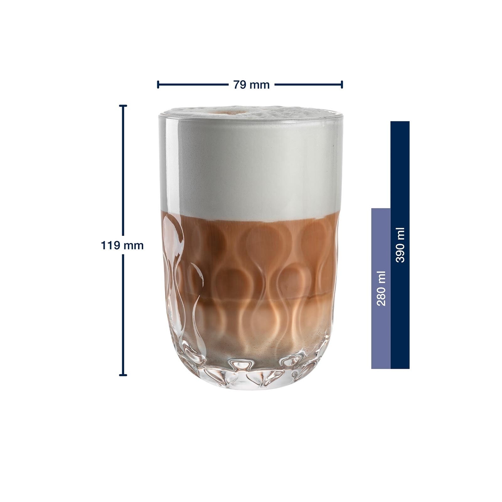 LEONARDO Latte-Macchiato-Glas »Latte Macchiato Gläser (2) Gocce 390 ml 2er Set transparent«