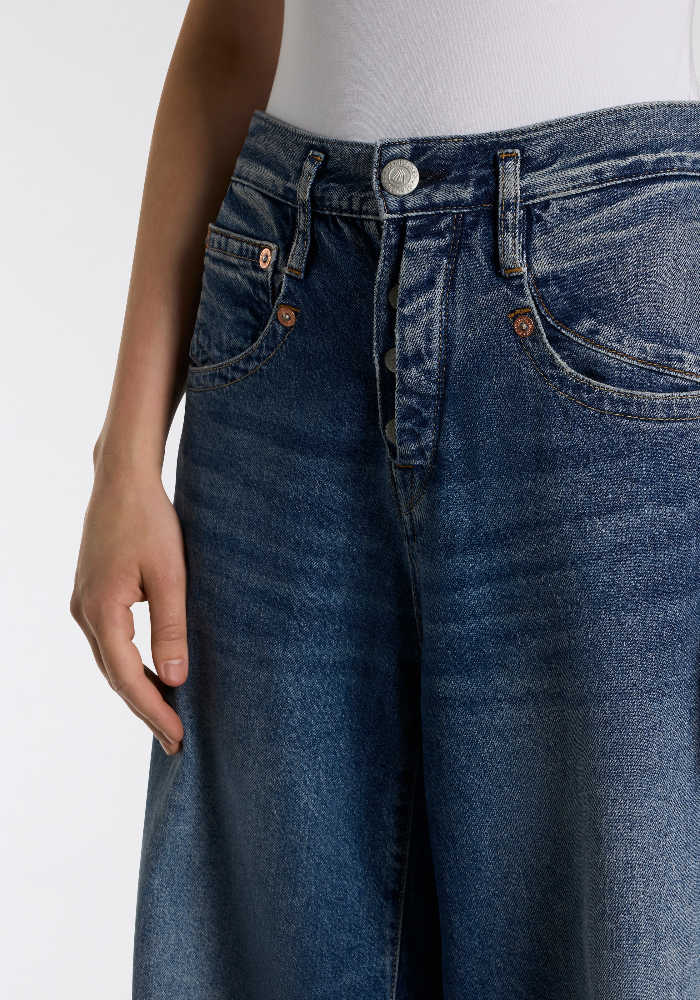 Herrlicher 5-Pocket-Jeans »Shyra Palazzo Denim« mit besonders weitem Bein