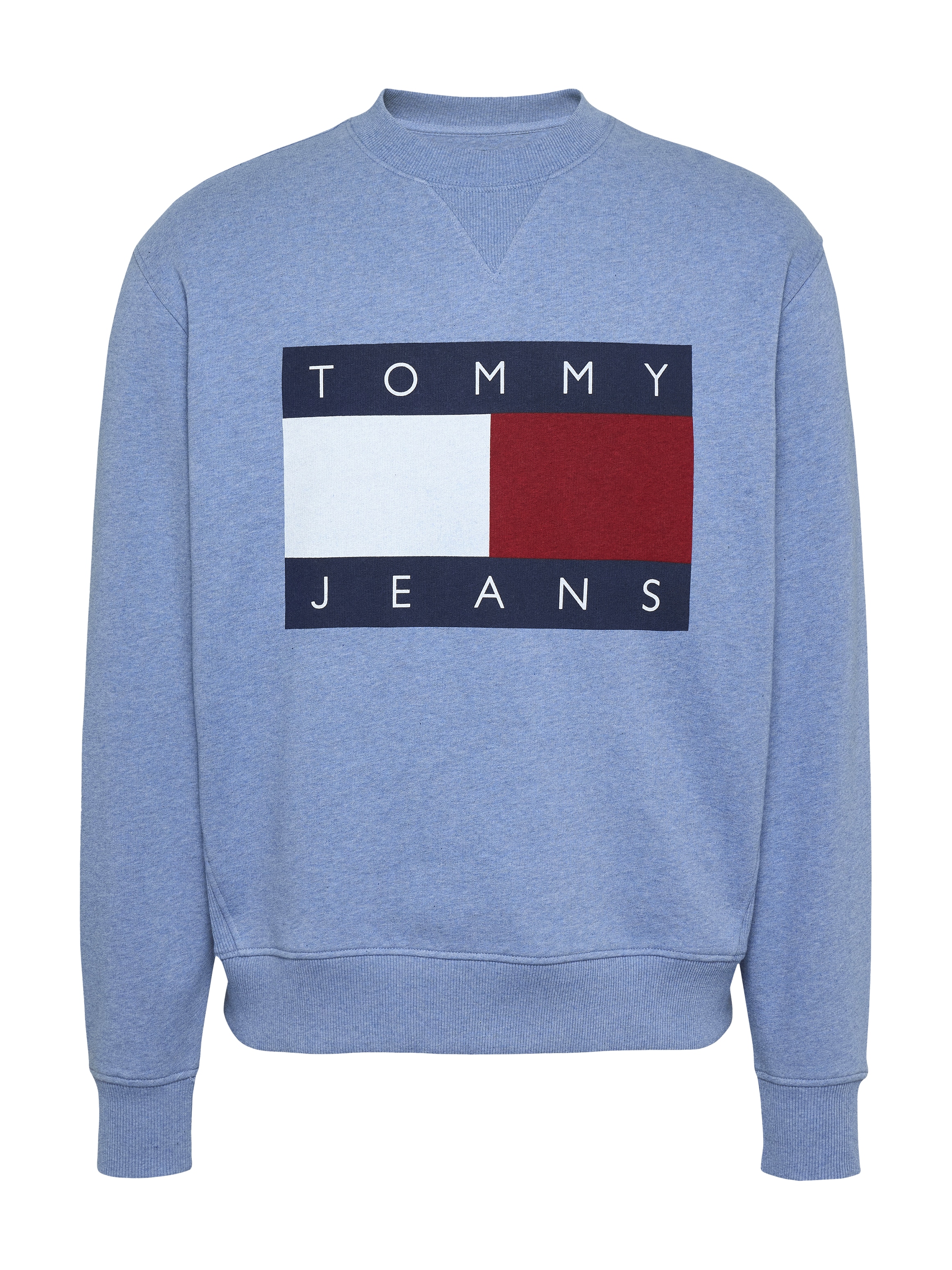 Tommy Jeans Sweatshirt »TJM MELANGE FLAG CREW«, mit großem Logo