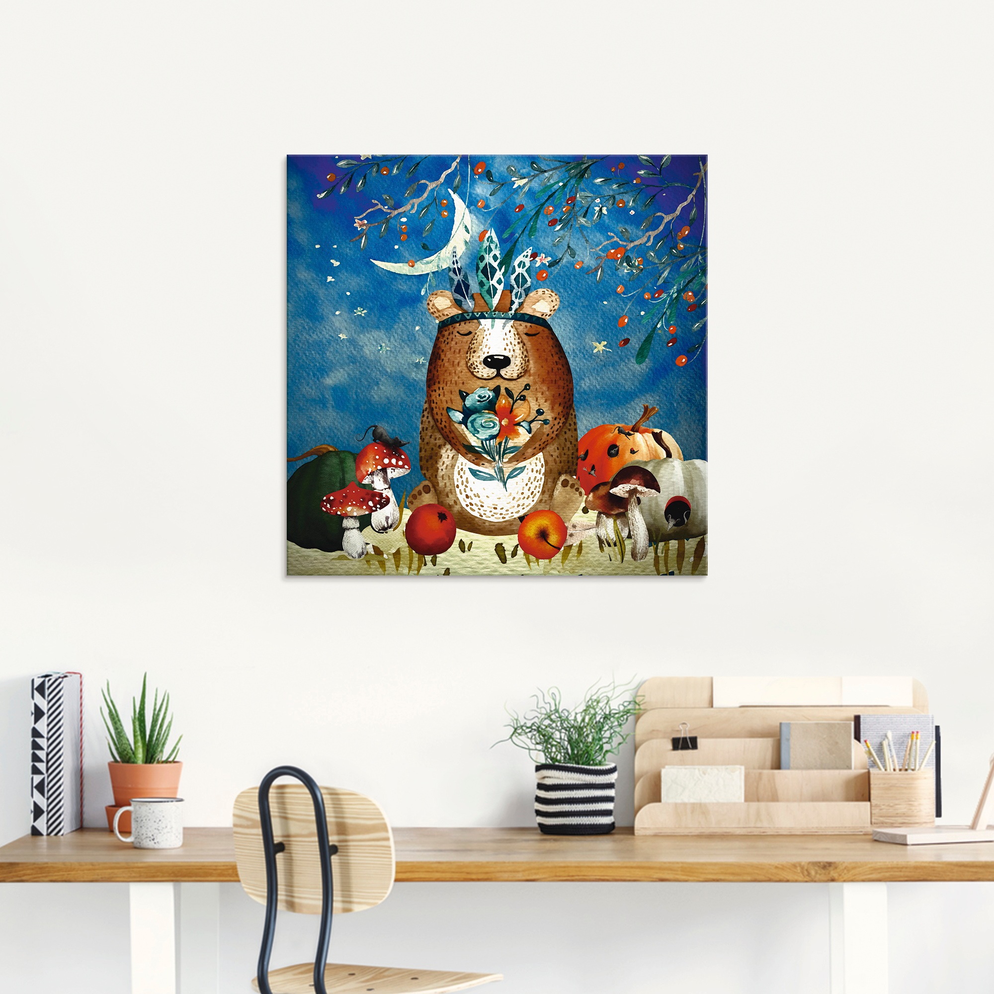 Artland Glasbild »Der müde Bär«, Tiere, (1 St.), in verschiedenen Größen
