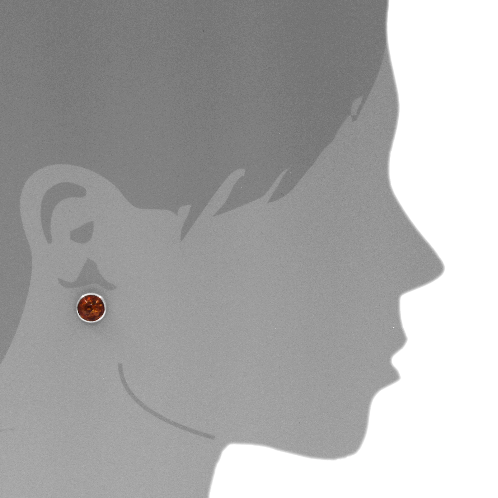 OSTSEE-SCHMUCK Paar Ohrstecker »- Classic 10 mm - Silber 925/000 - Bernstein«