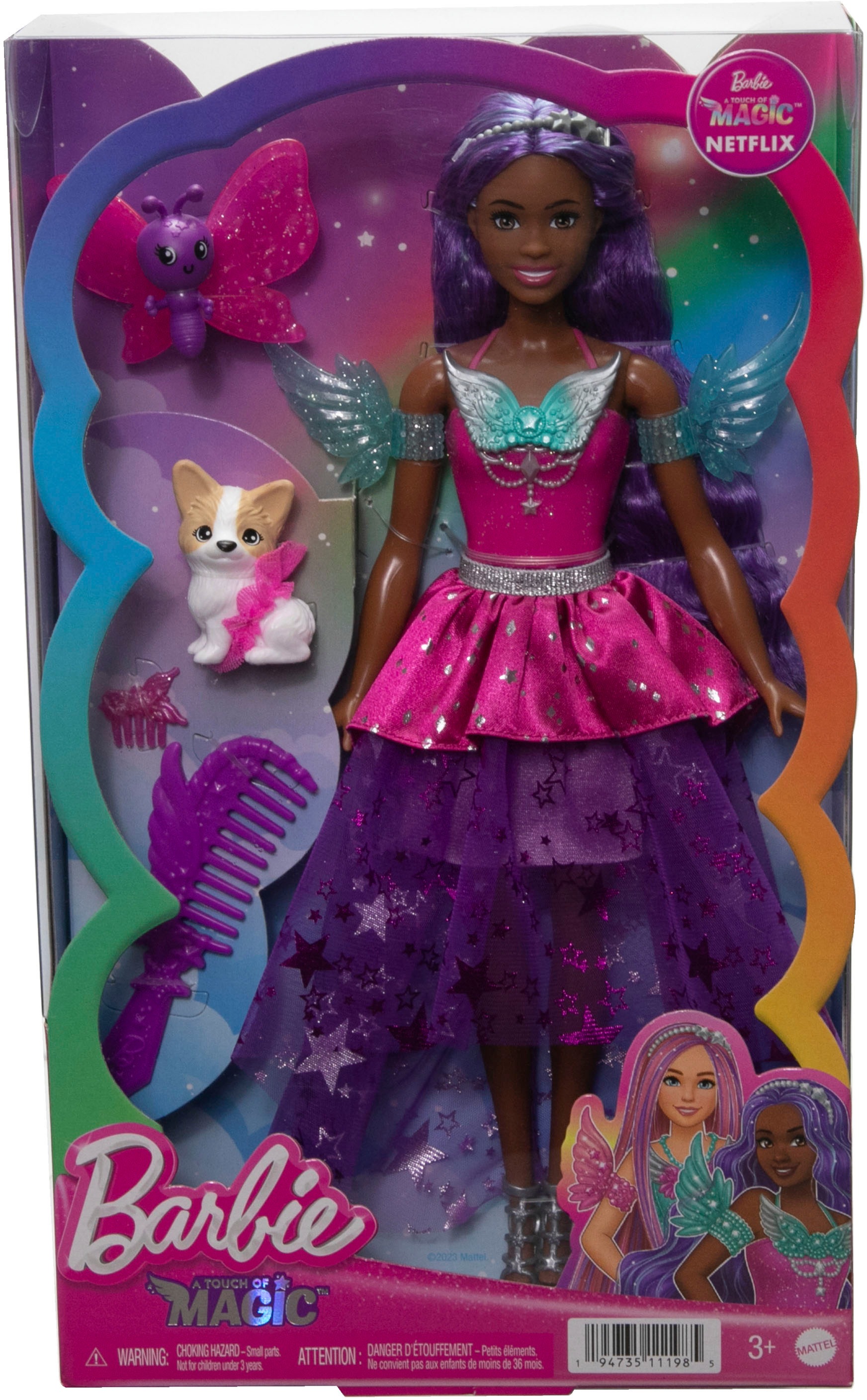 Barbie Anziehpuppe »Ein verborgener Zauber, Brooklyn-Puppe mit zwei märchenhaften Tieren«