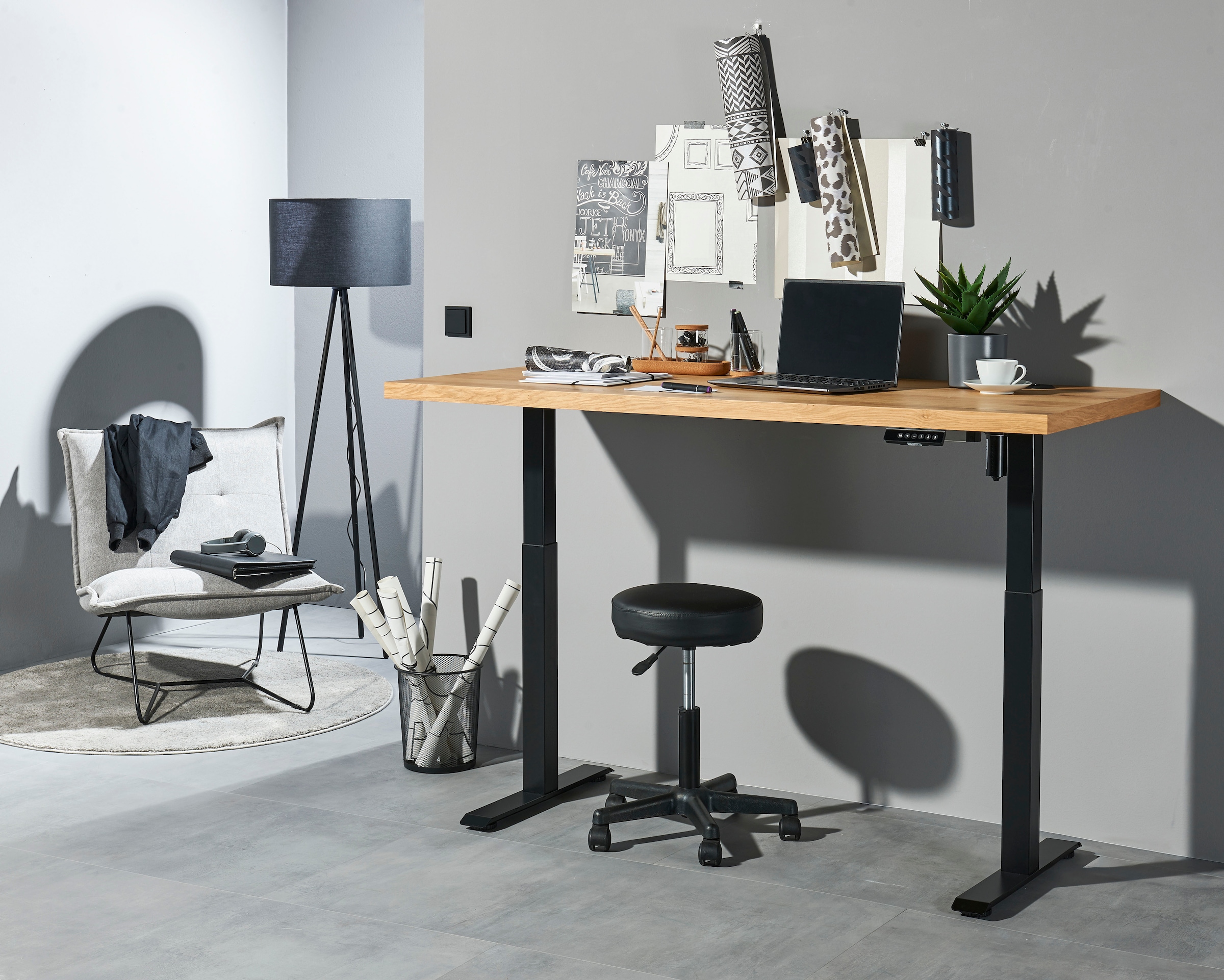 BEGA OFFICE Schreibtisch 2 Stk. tlg. Breite 160 cm, höhenverstellbar 72-116 cm