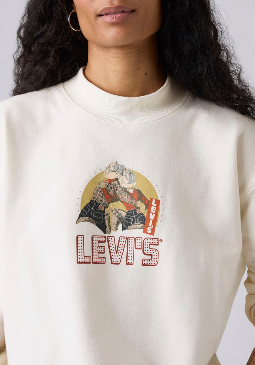 Levi's® Sweater »GR COLLINS MOCKNE«, mit Frontprint und Glitzersteinen
