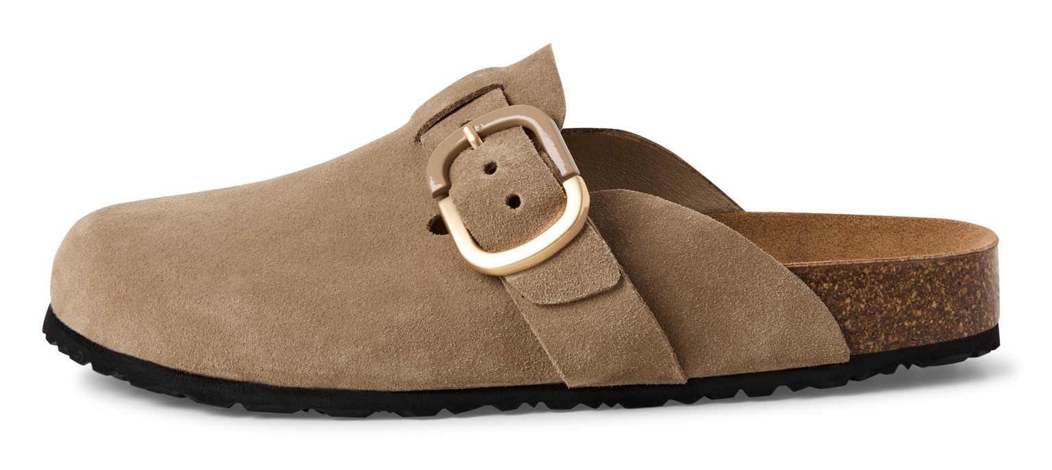 Tamaris Clog, Hausschuh, Schupfschuh, Bequemschuh mit verstellbarer Schnalle