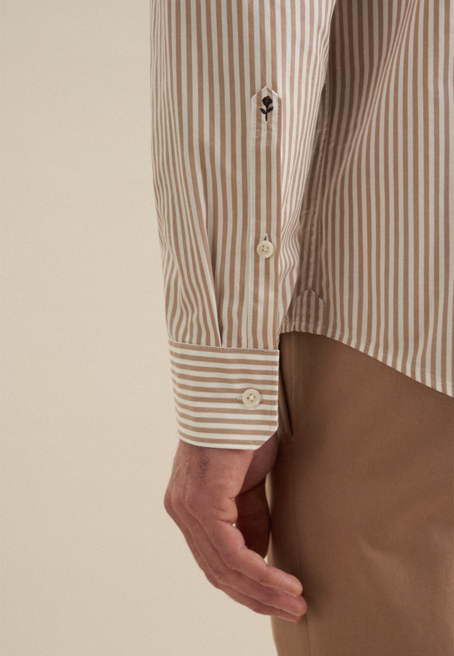 seidensticker Businesshemd »Schwarze Rose«, Regular Langarm Button-Down-Kragen Streifen