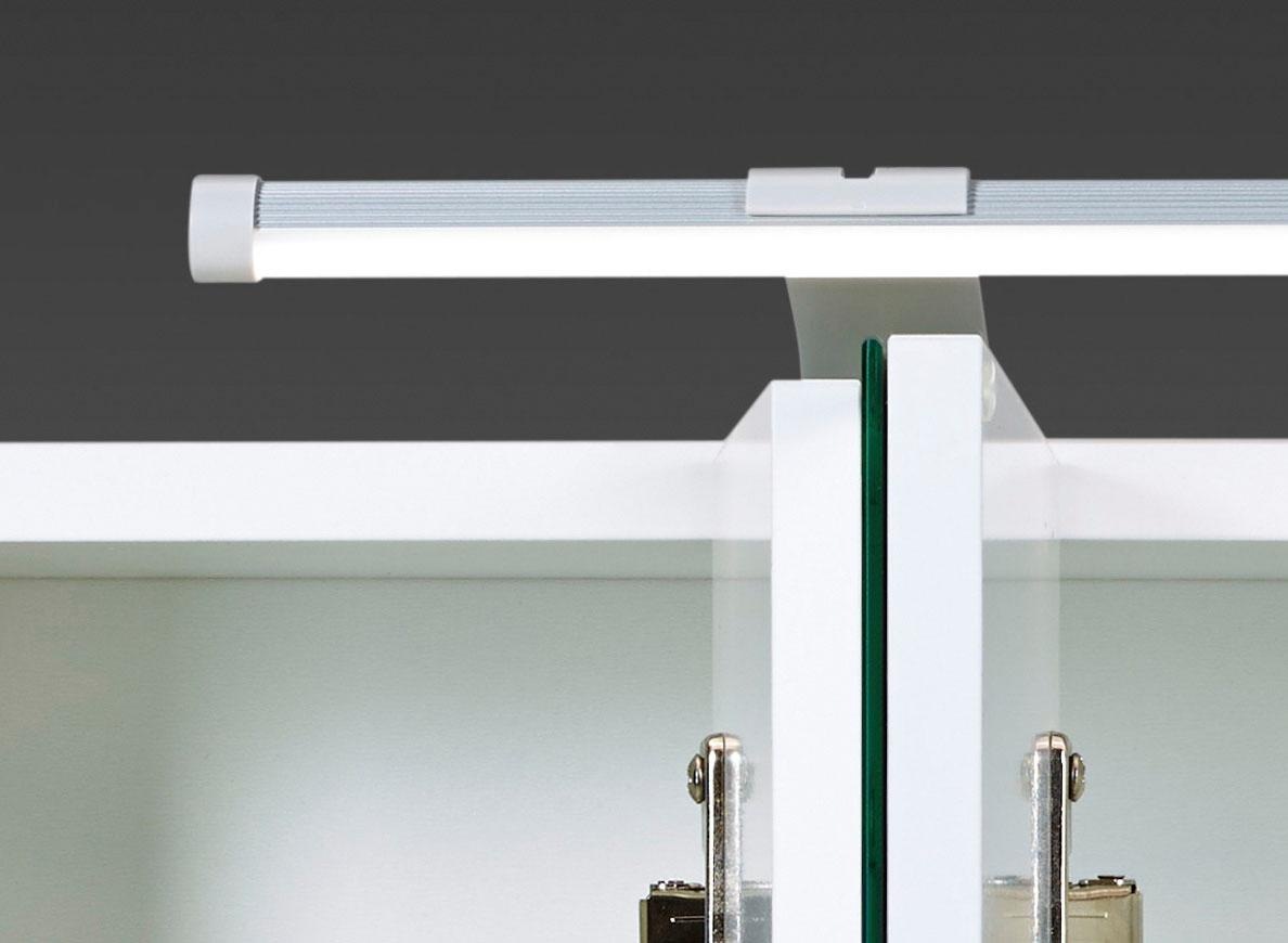 Schildmeyer Spiegelschrank »Dorina, mit höhenverstellbaren Glasböden made in Germany«, Breite 70 cm, 3-türig, LED-Beleuchtung, Schalter-/Steckdosenbox