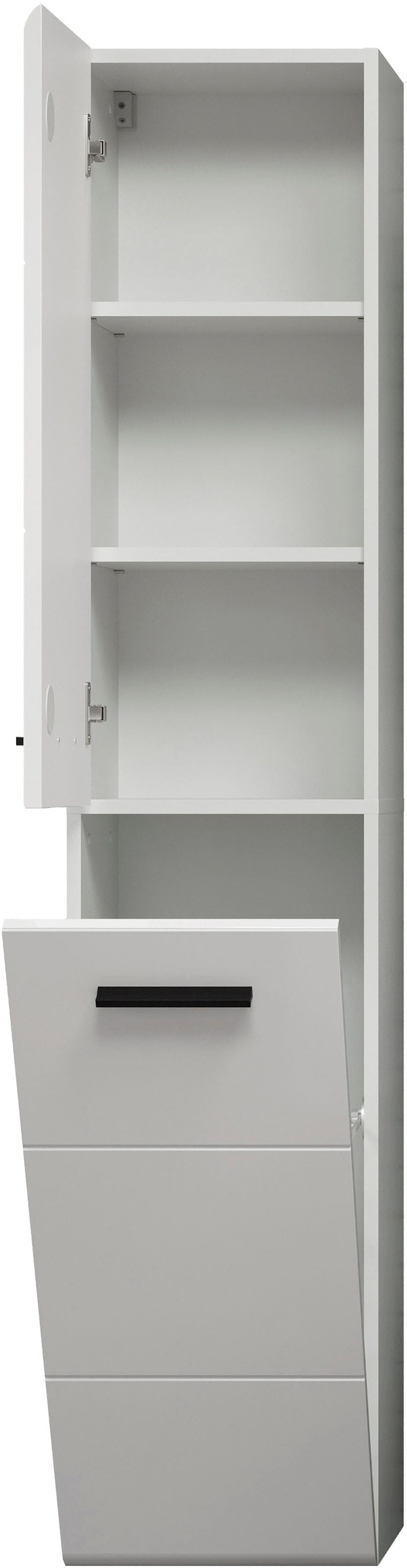 welltime Hängeschrank »Ravenna«, Hängehochschrank mit Klappe inkl. Metallkorb - (B/T/H) 35/33/170 cm